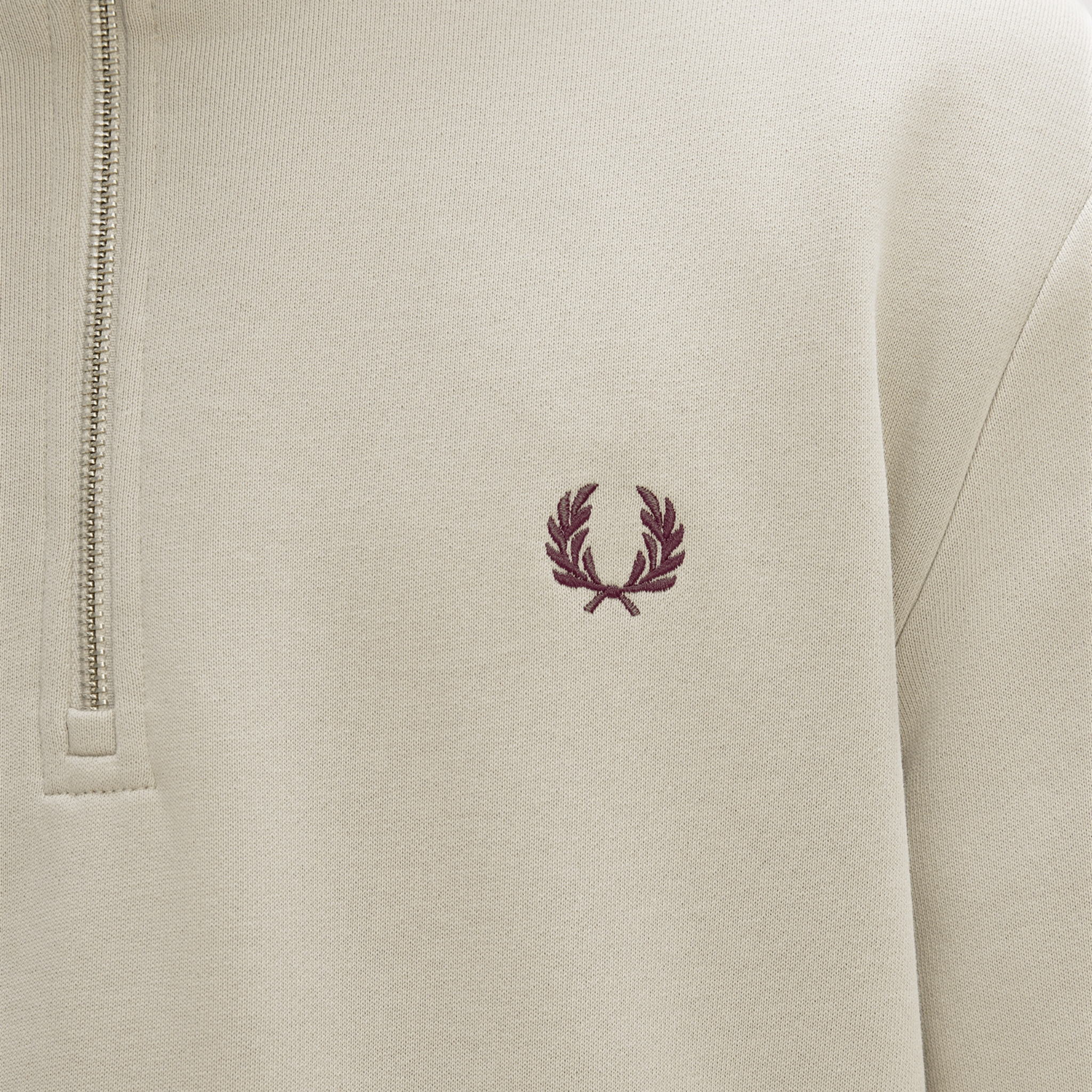 Mens Fred Perry Warm Oat Half Zip Sweatshirt