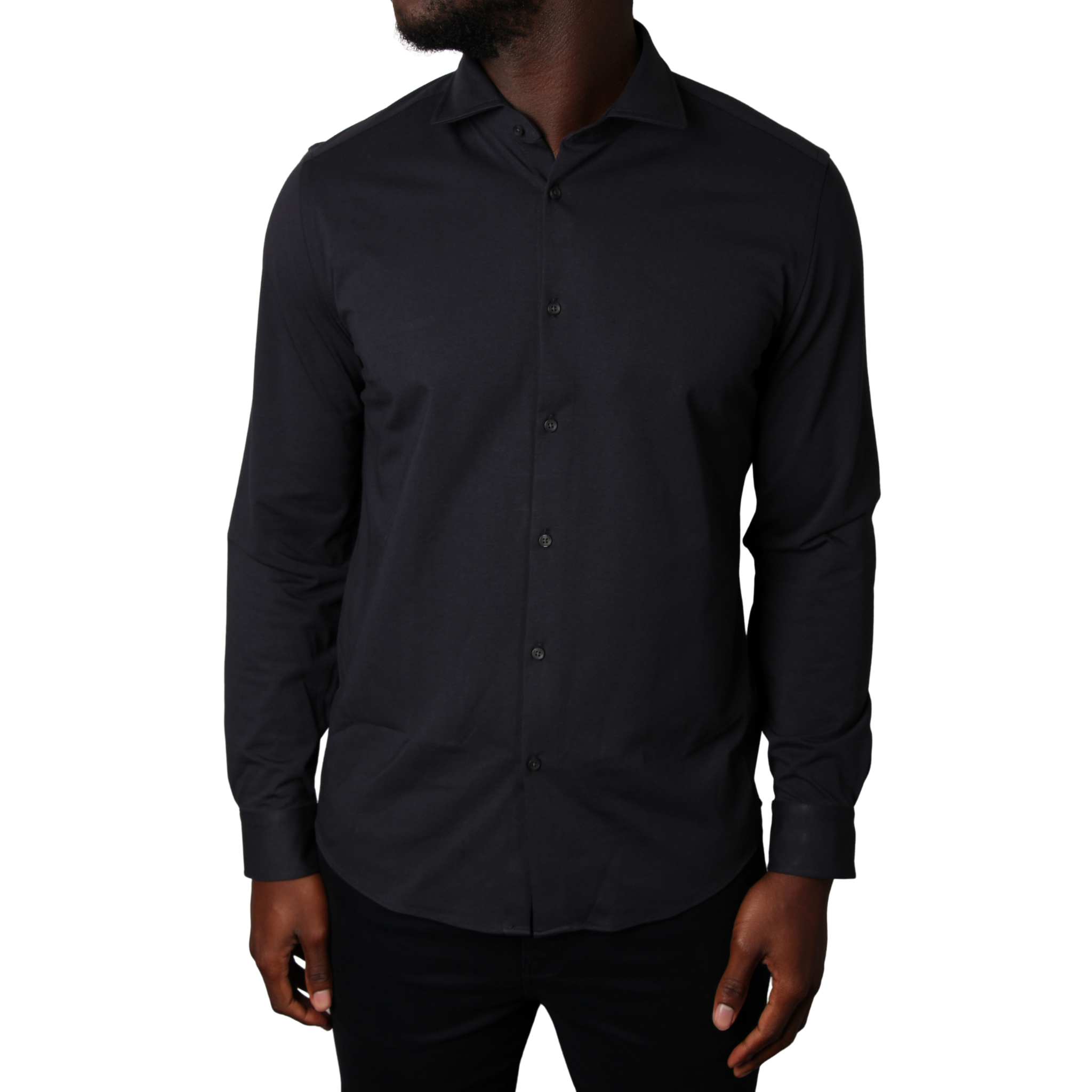 Mens SEINSE Navy Stretch L/s Shirt