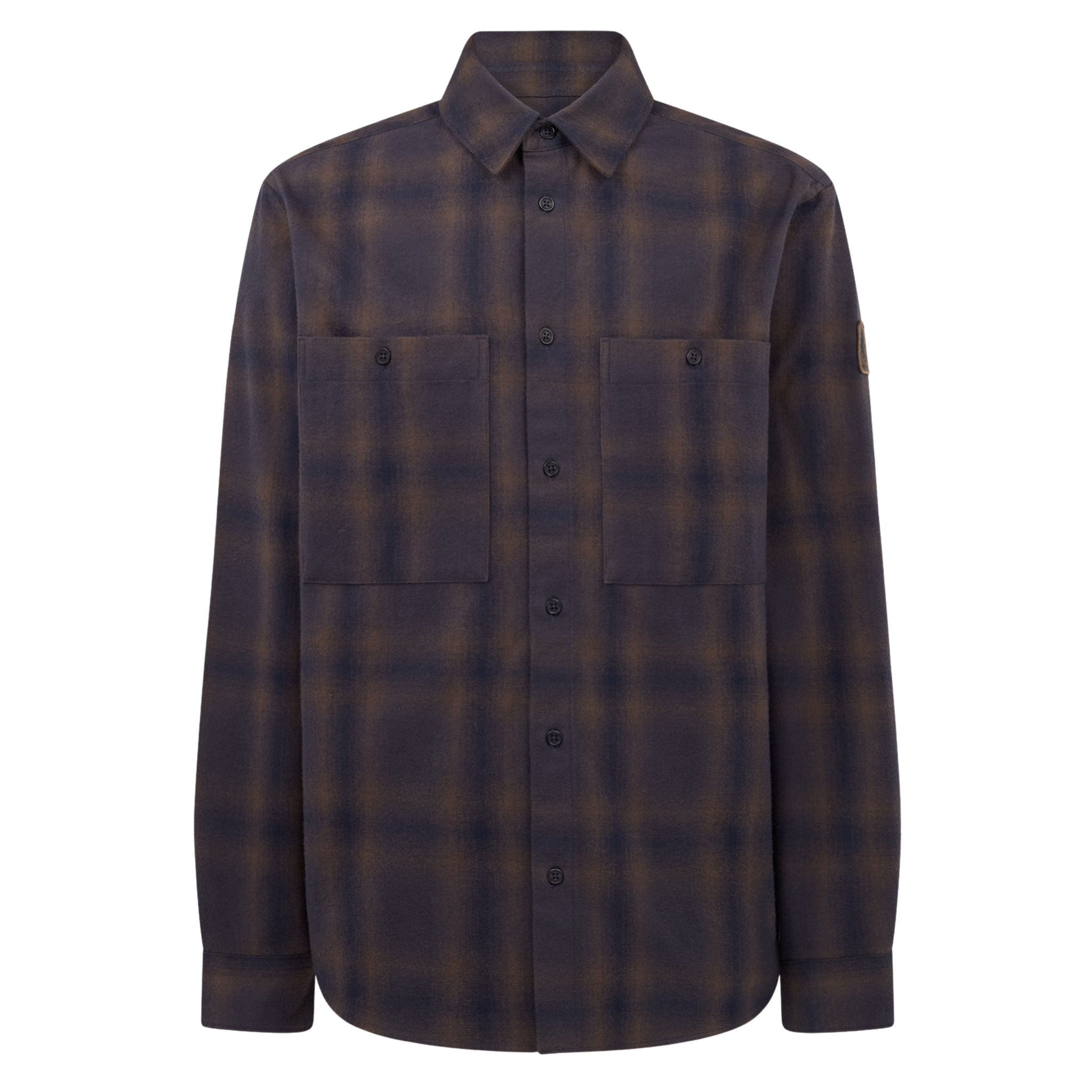 Mens Belstaff Major Brown Multi Outpost Flannel L/s Shirt