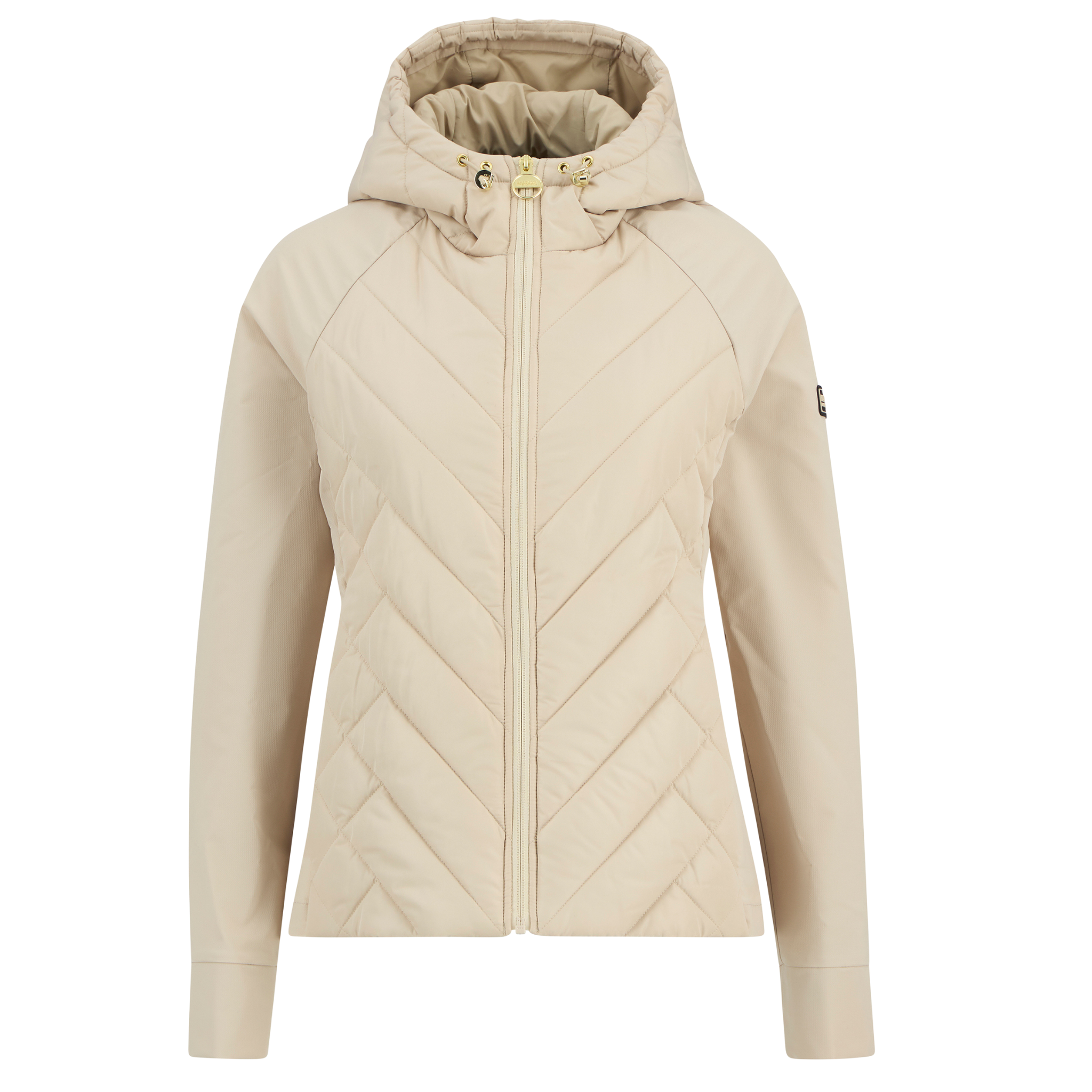 Womens Barbour International Cement Dakota Quilted Sweat Jacket