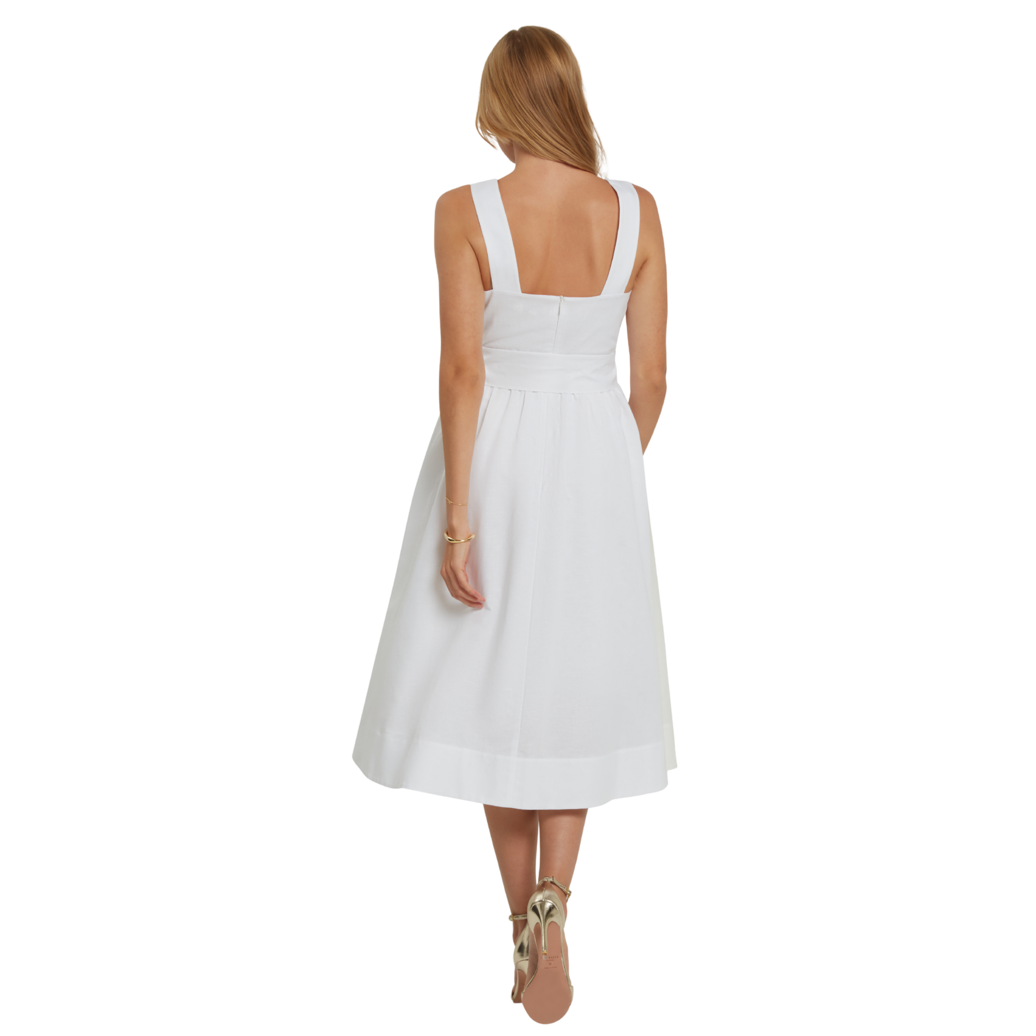 Womens Ted Baker Ivory Gemha Tie Waist Floral Midi Sundress