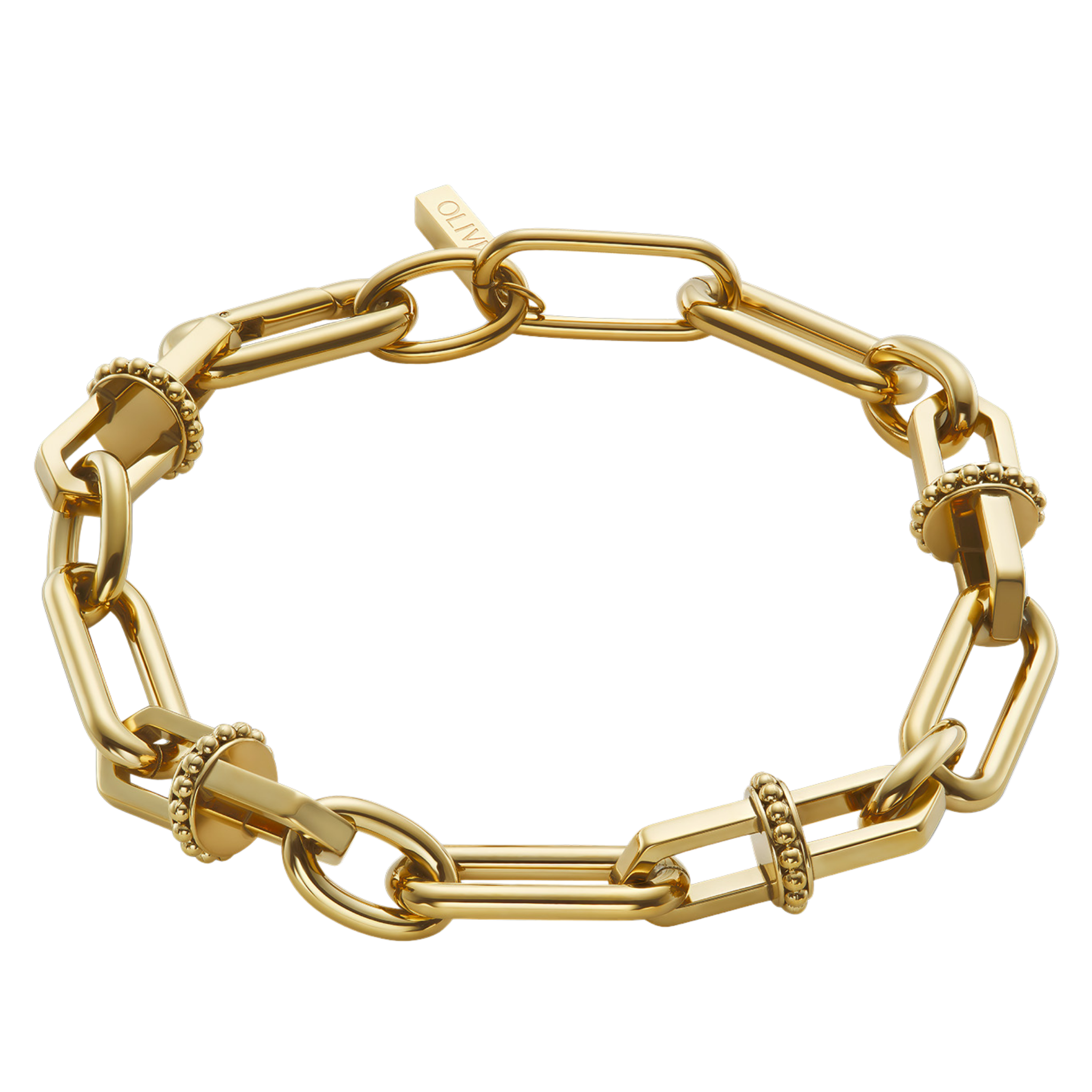 Womens Olivia Burton Gold Anchor Link Bracelet