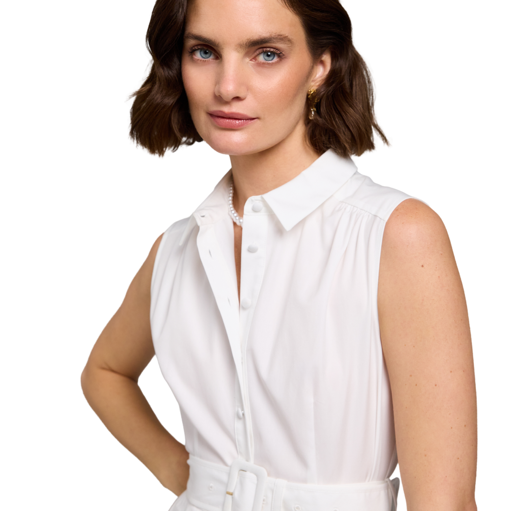 Womens Holland Cooper White Aimee Sleeveless Midi Dress