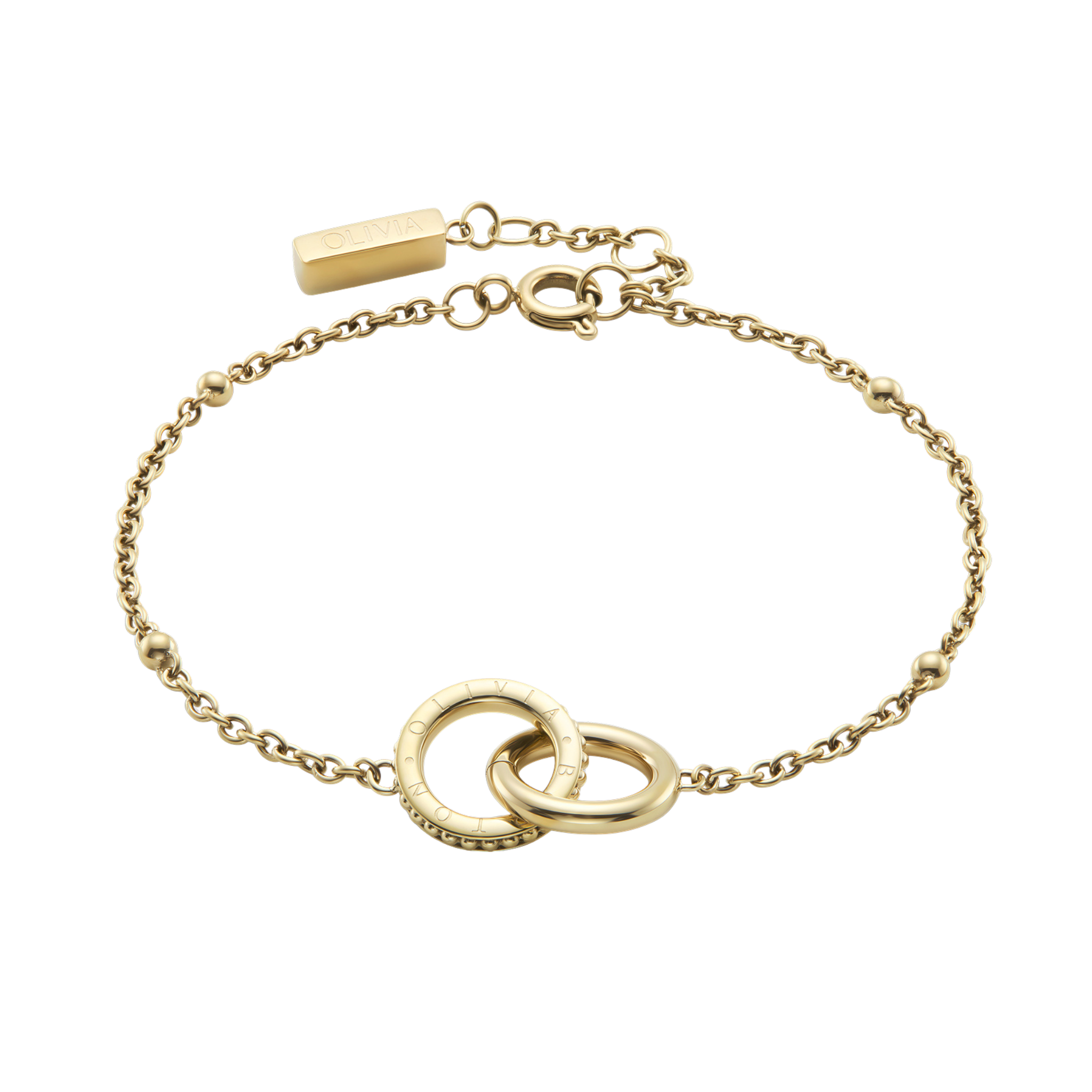 Womens Olivia Burton Gold/Forest Green Watch & Interlock Bracelet Gift Set