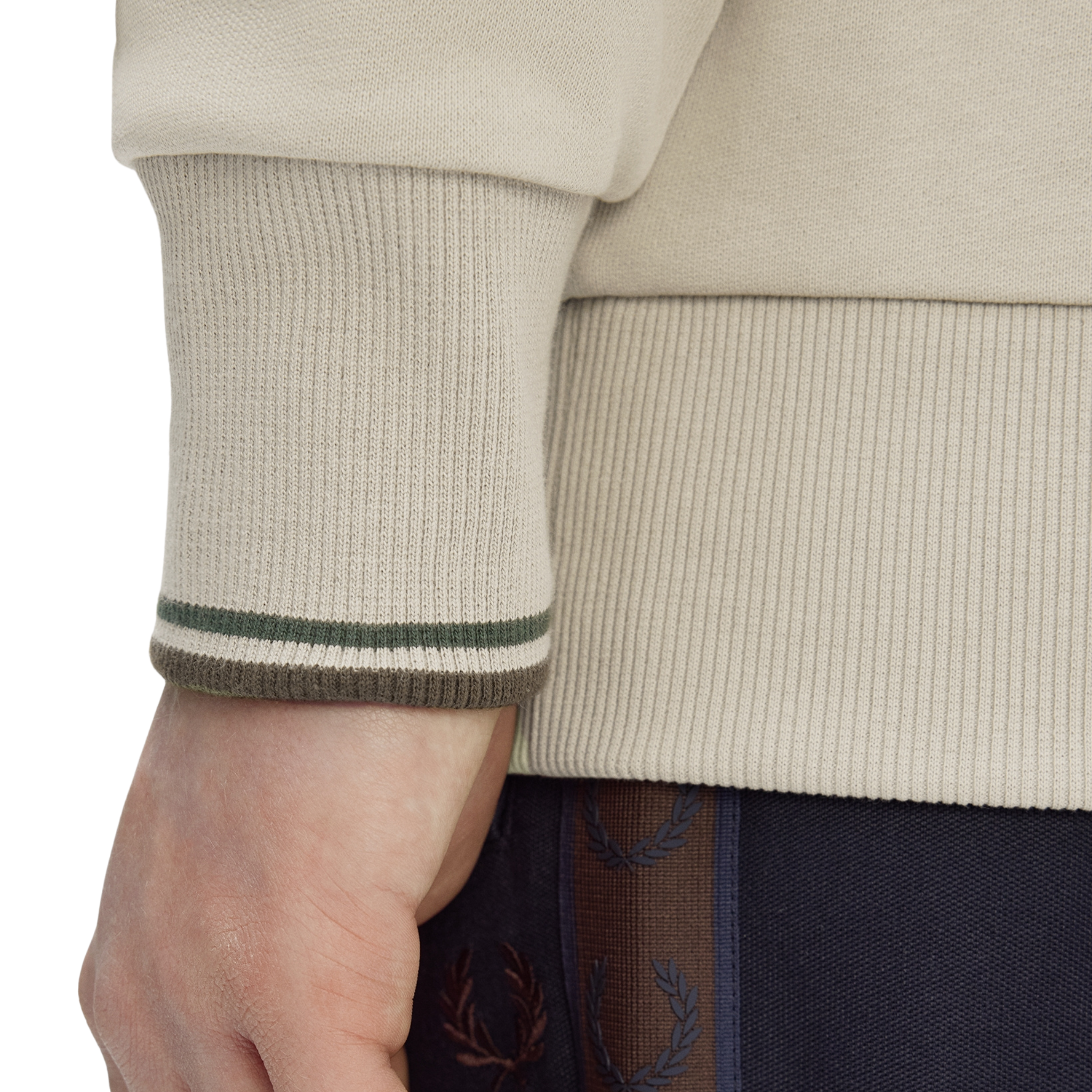 Mens Fred Perry Warm Oat Half Zip Sweatshirt