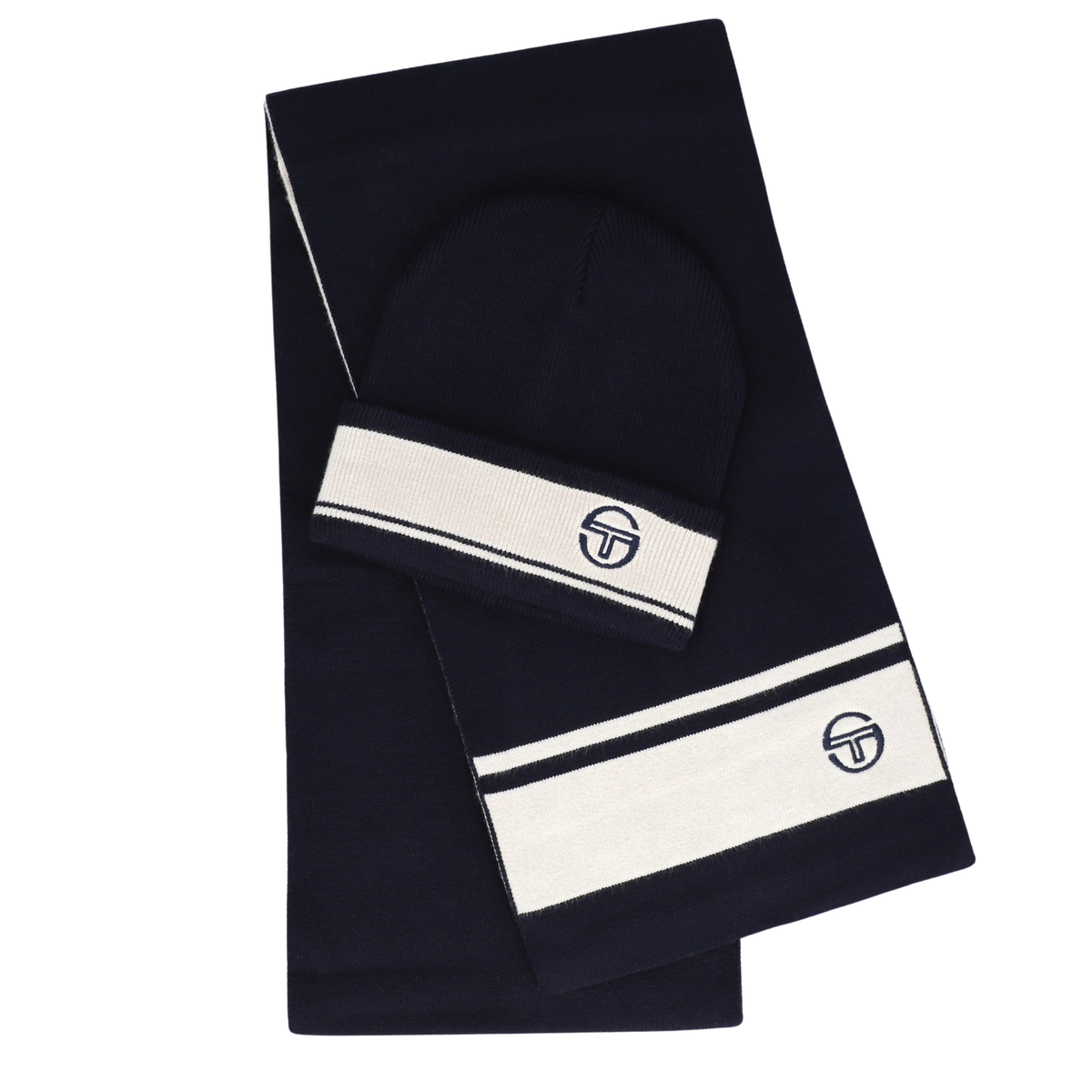 Mens Sergio Tacchini Maritime Blue Originale Beanie & Scarf Set