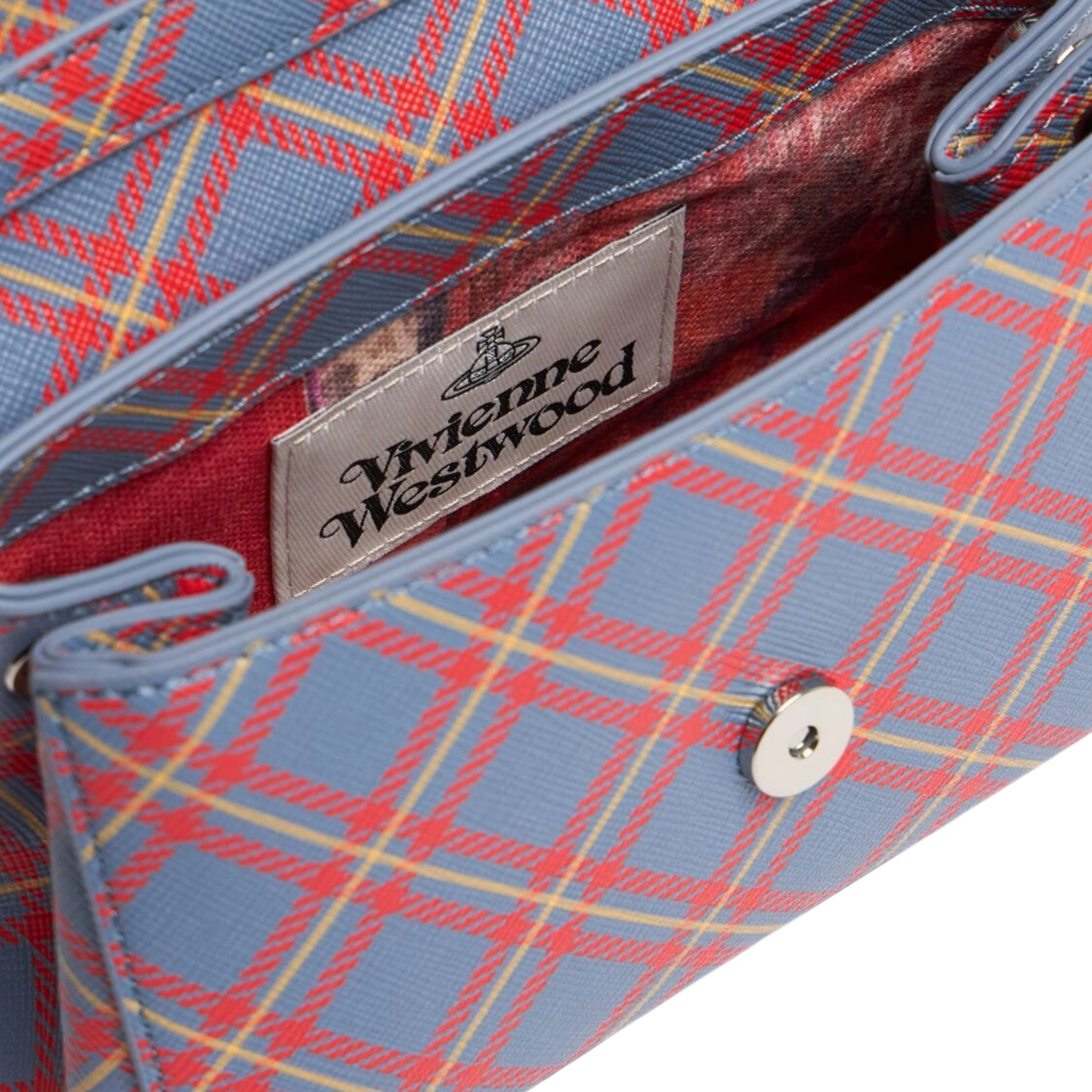 Womens Vivienne Westwood Blue/Orange Tartan Hazel Small Handbag