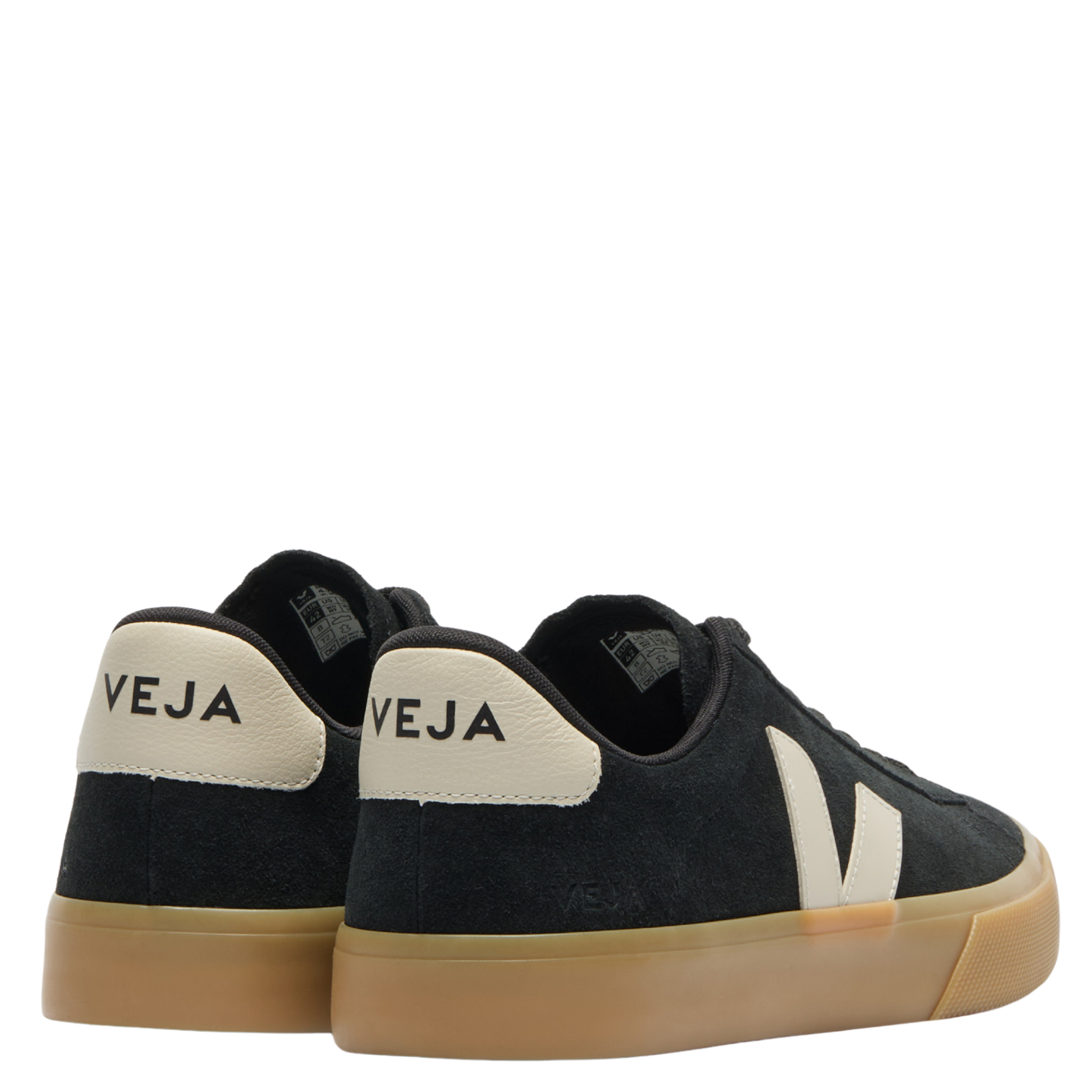 Mens VEJA Black Pierre Natural Campo Suede Trainers
