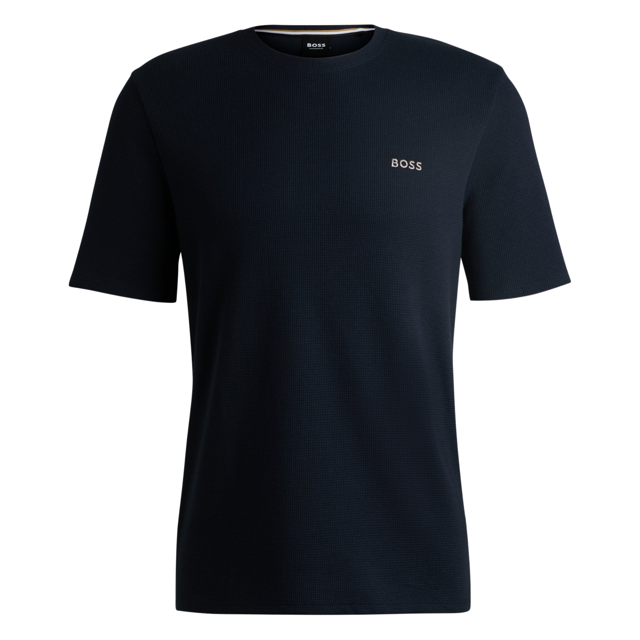 Mens BOSS Dark Blue Waffle Lounge S/s T Shirt