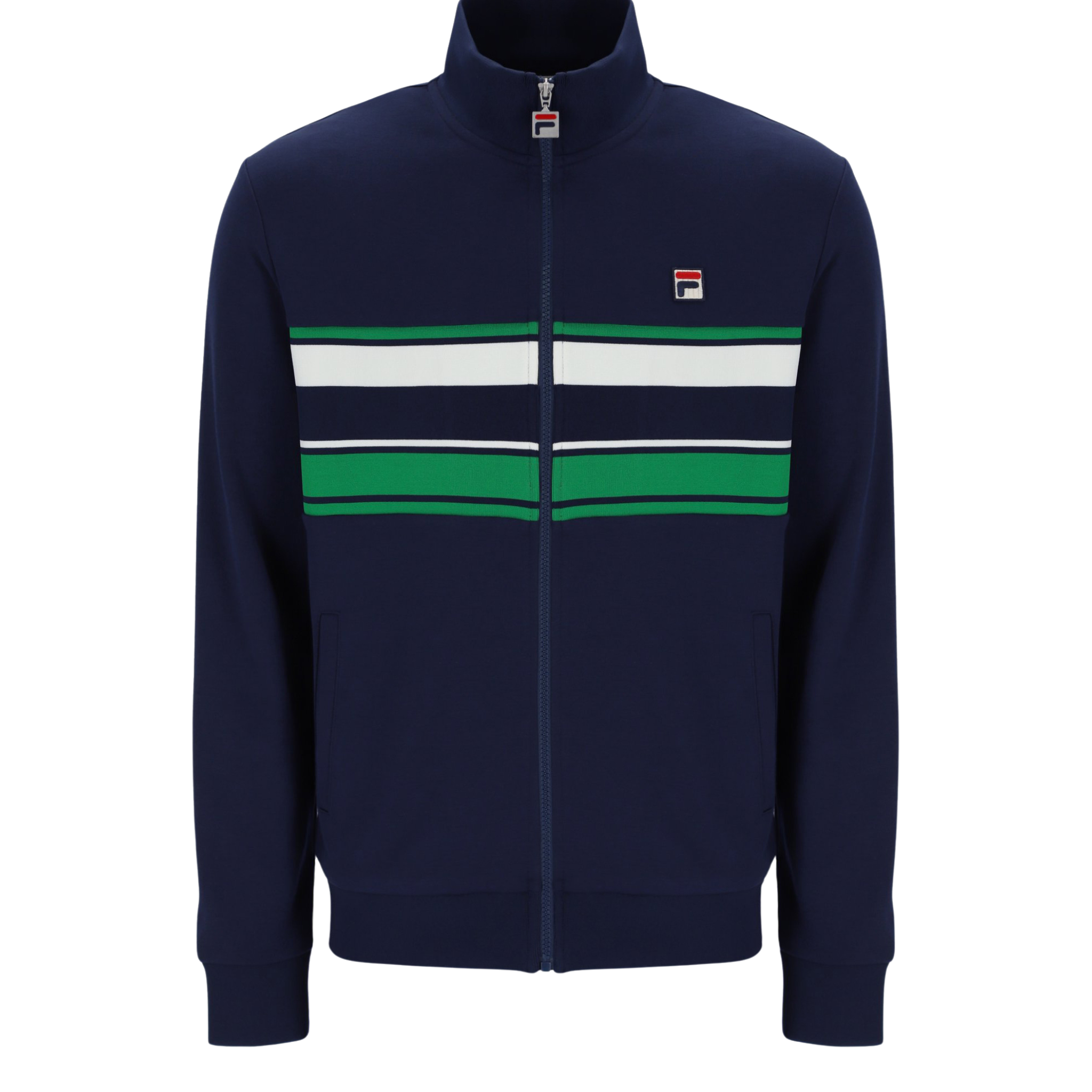 Mens Fila Navy/Green/Gardenia Vinnie Cut & Sew Track Jacket