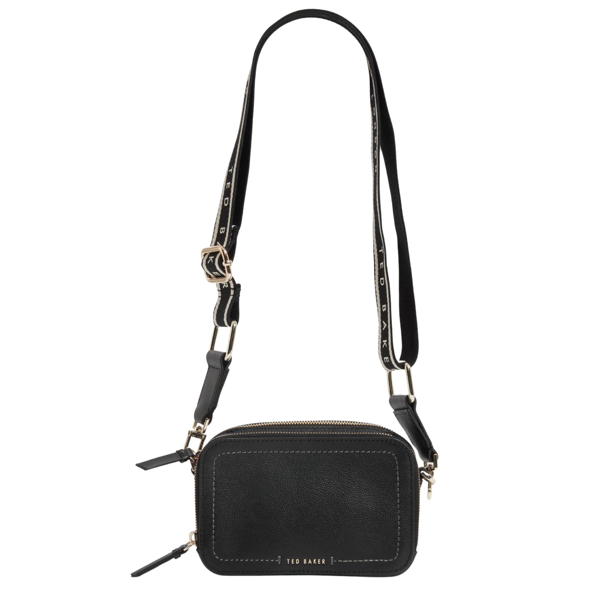 Womens Ted Baker Black Linzie Webbing Strap Small Crossbody Bag