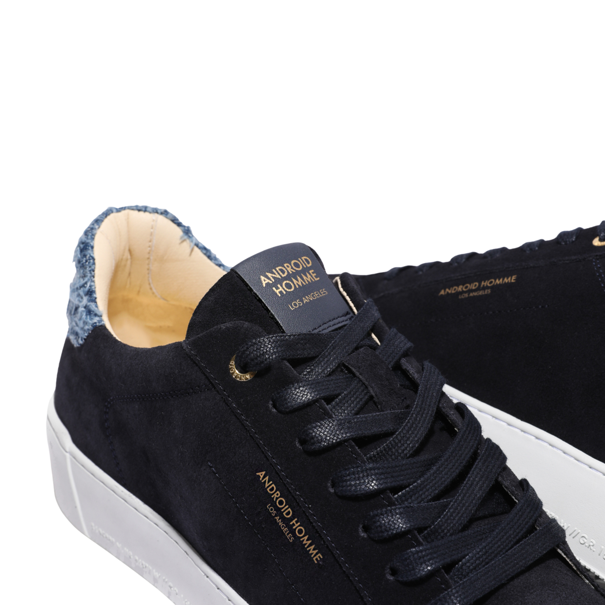Mens Android Homme Navy/Blue Denim Zuma Suede Trainers