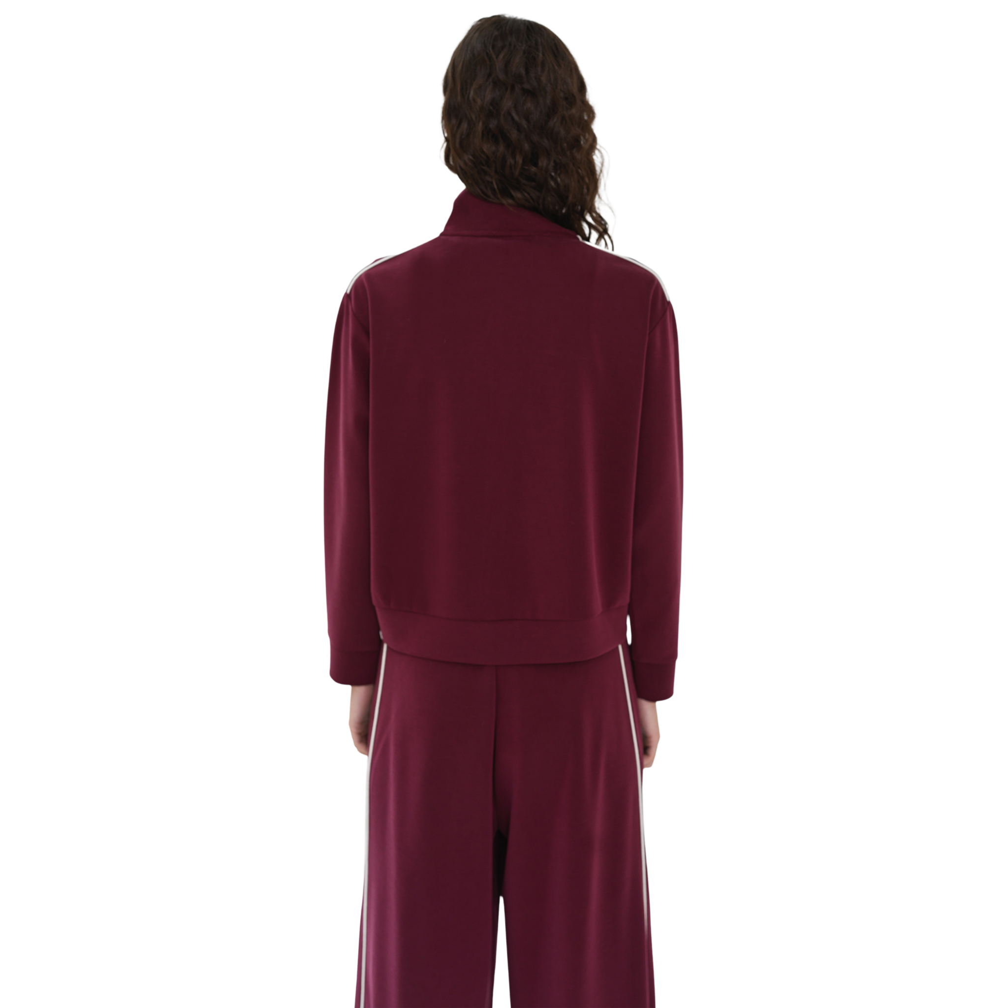 Womens French Connection Berry Red Wren Zip Sweat Jacket