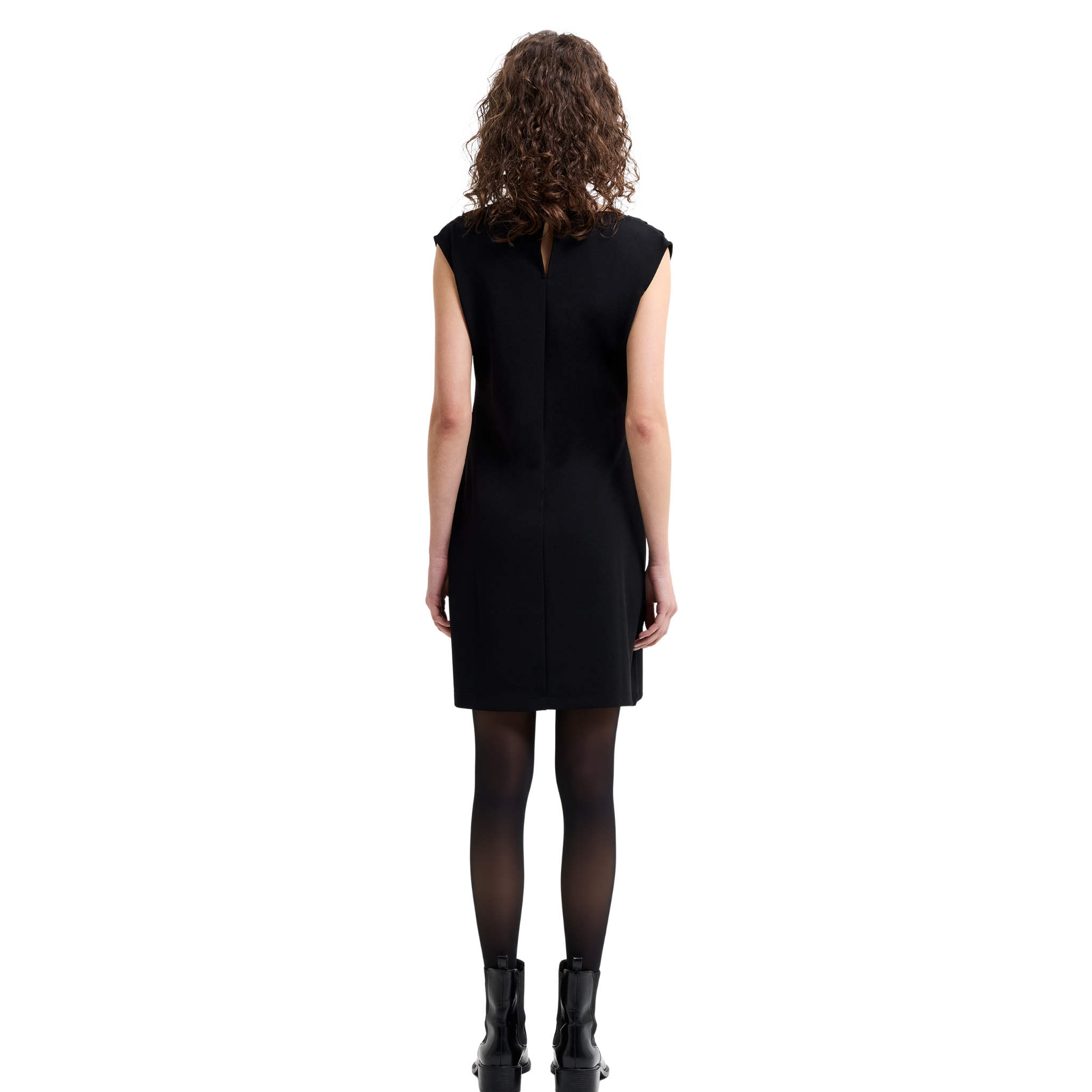 Womens French Connection Black Zion Jersey Belted Dress