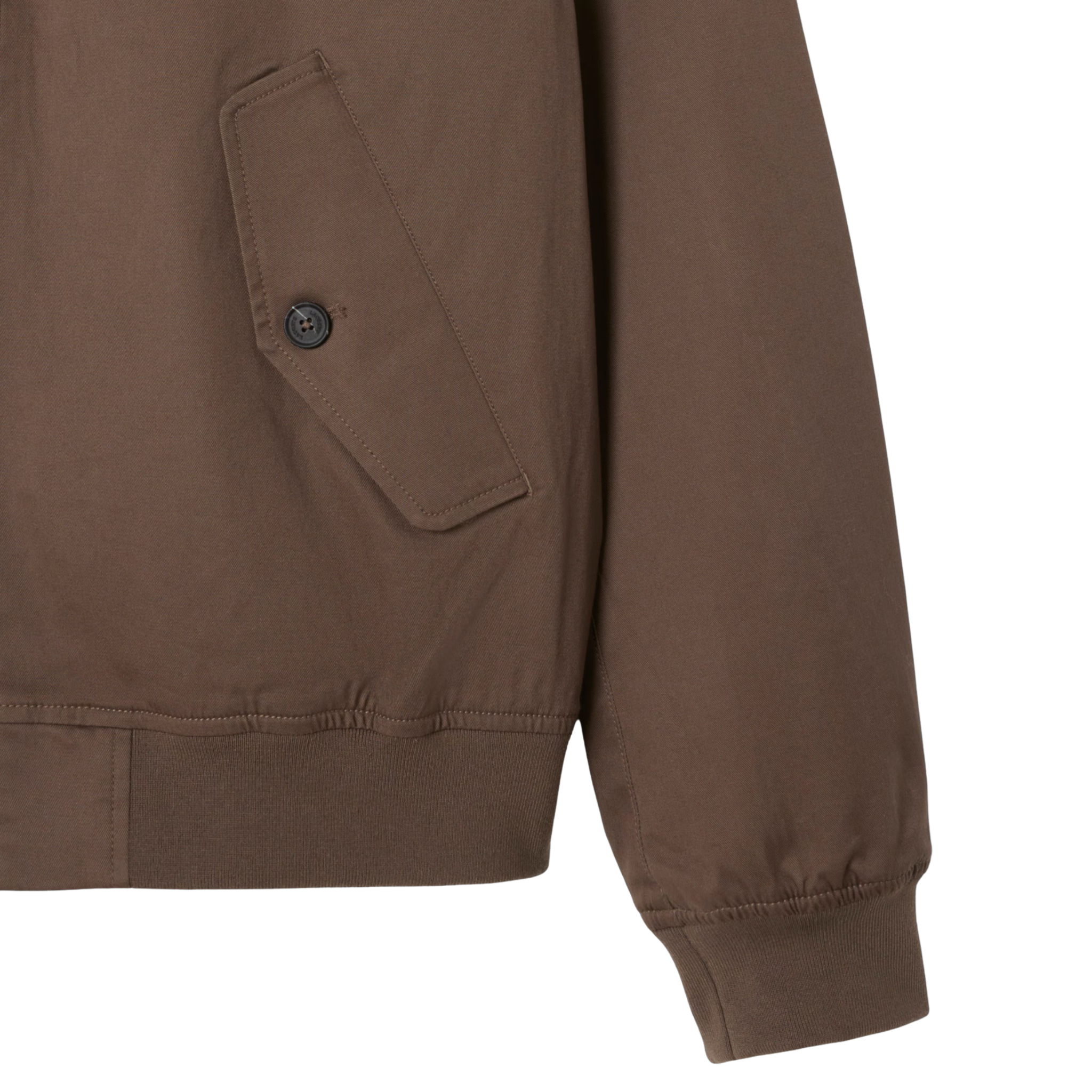 Mens Lacoste Brown Waterproof Twill Harrington Jacket