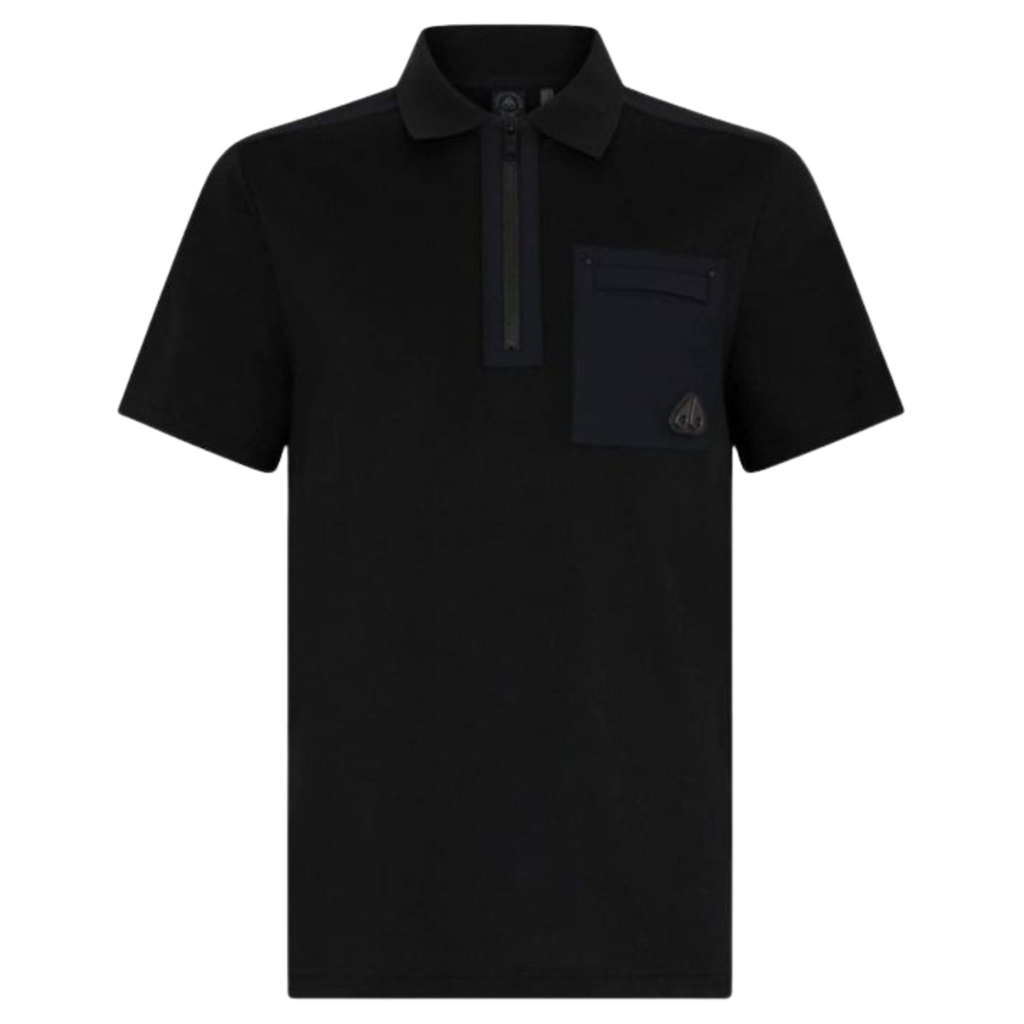 Mens Moose Knuckles Black Dalon S/s Polo Shirt