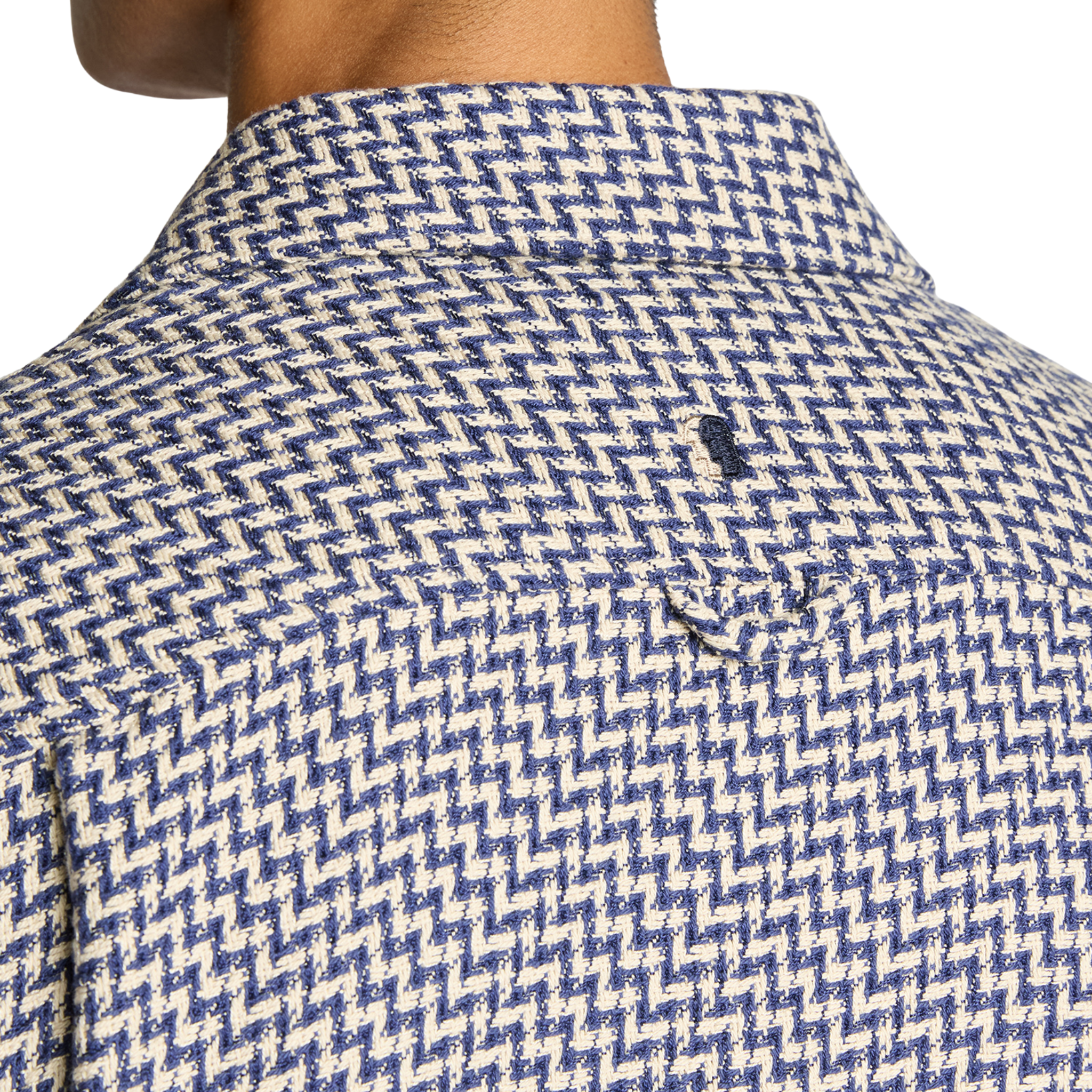 Mens Remus Uomo Blue Chevron Print Overshirt