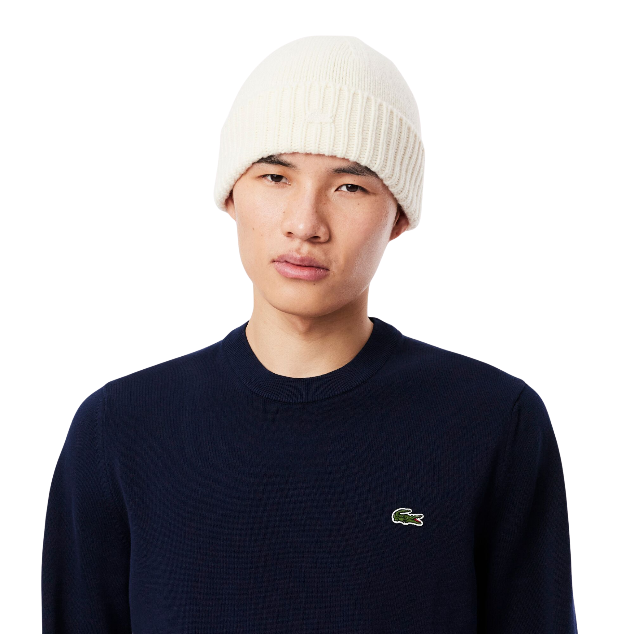 Mens Lacoste Navy Crew Neck Knit Jumper