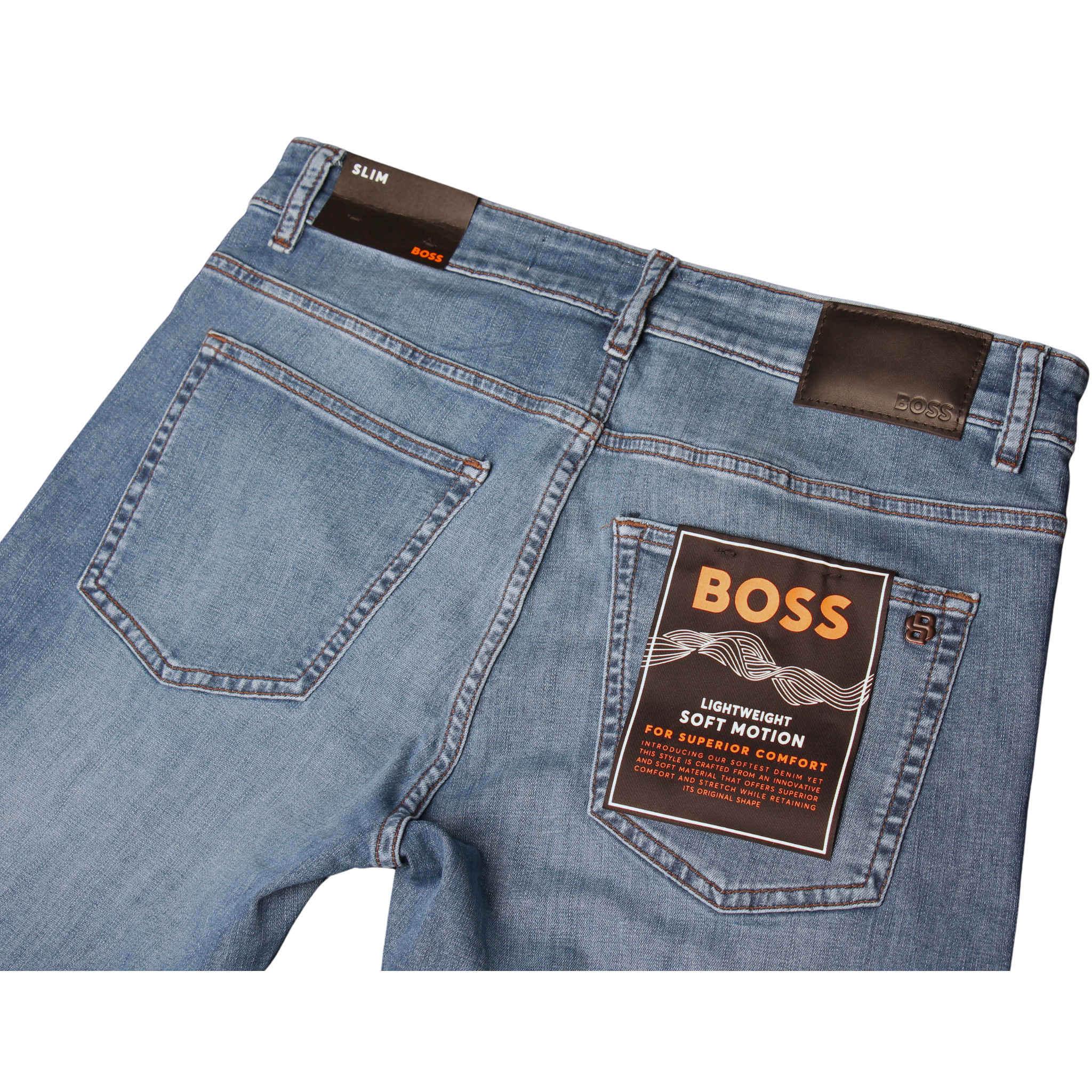 Mens BOSS Medium Blue Wash Delaware BO Slim Fit Jeans