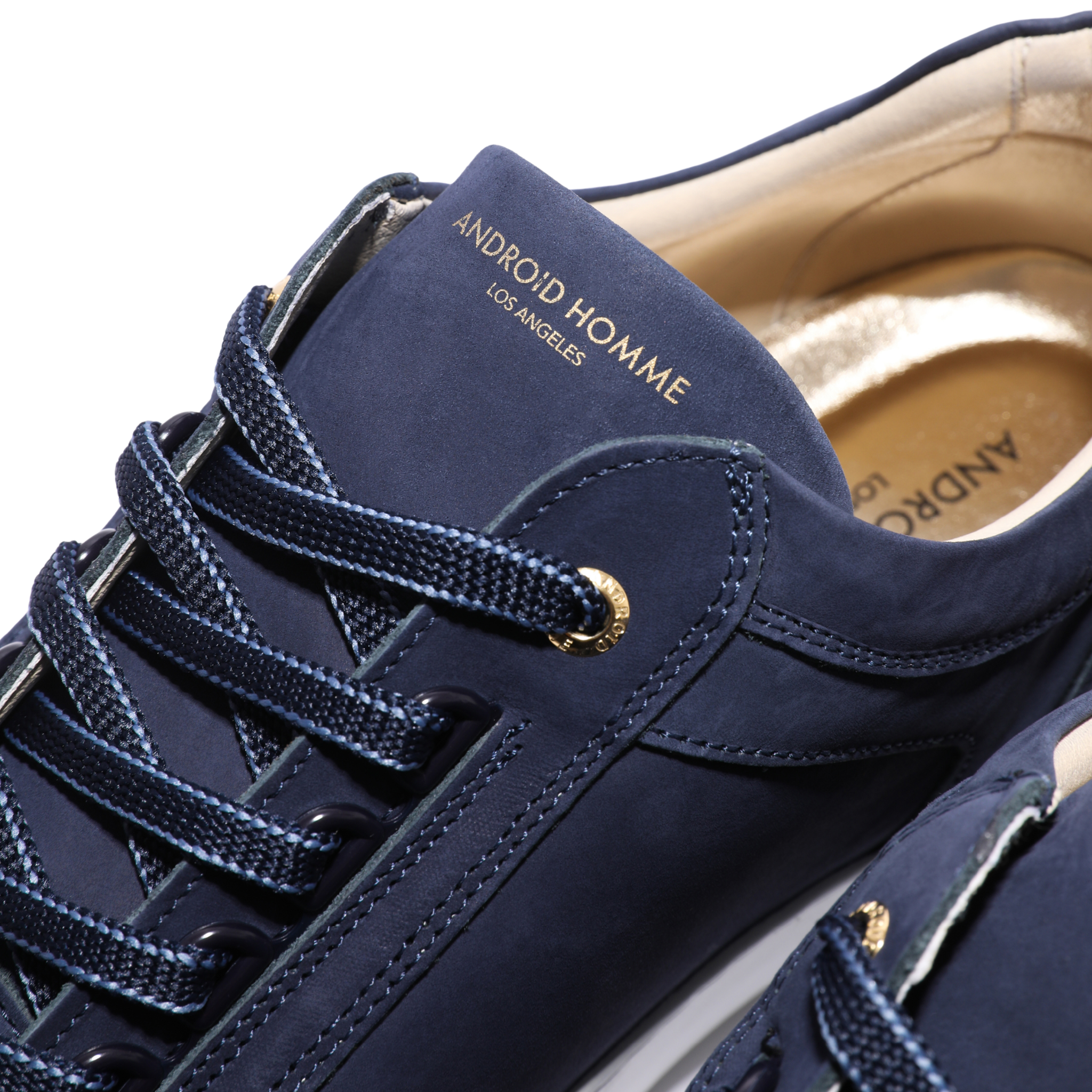 Mens Android Homme Ink Venice Nubuck/Gold Trainers