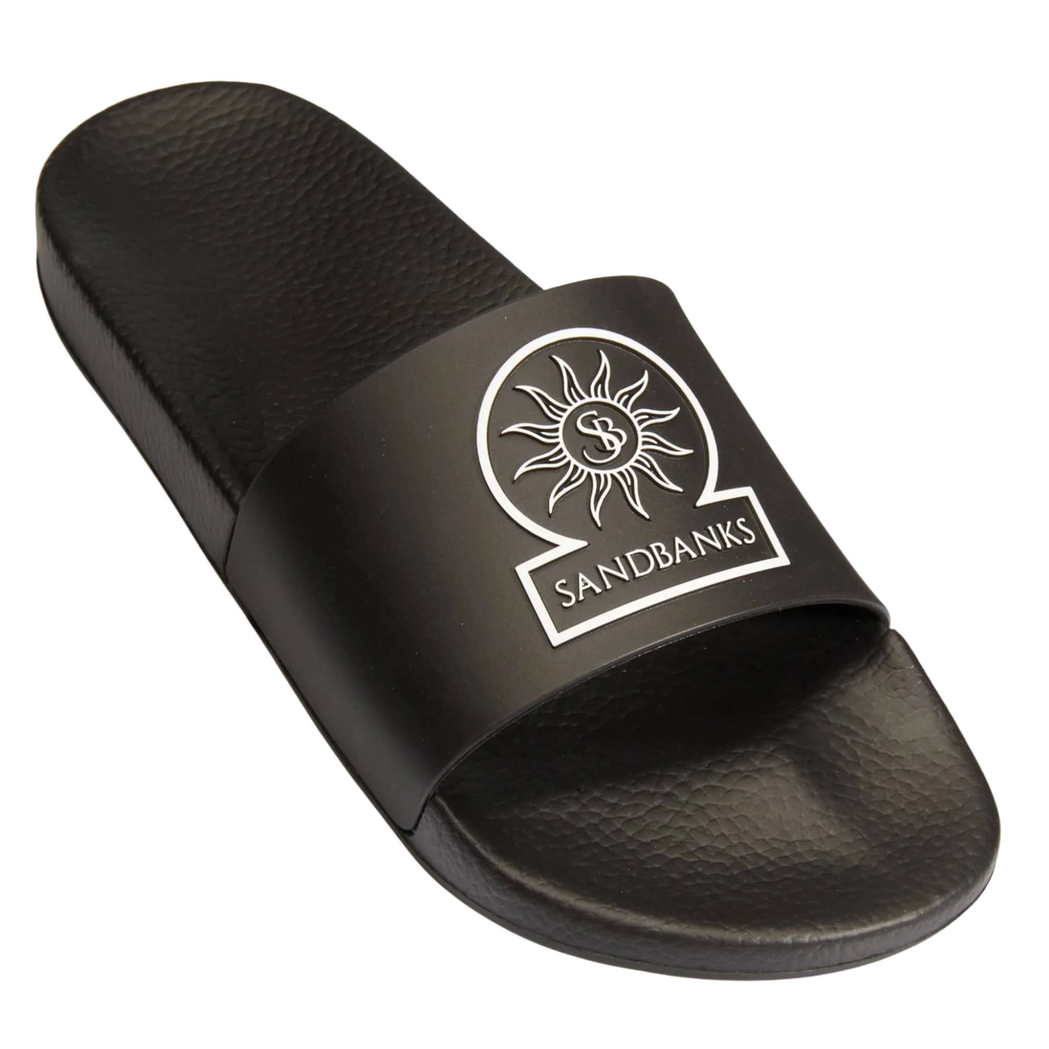 Mens Sandbanks Black Badge Logo Slides