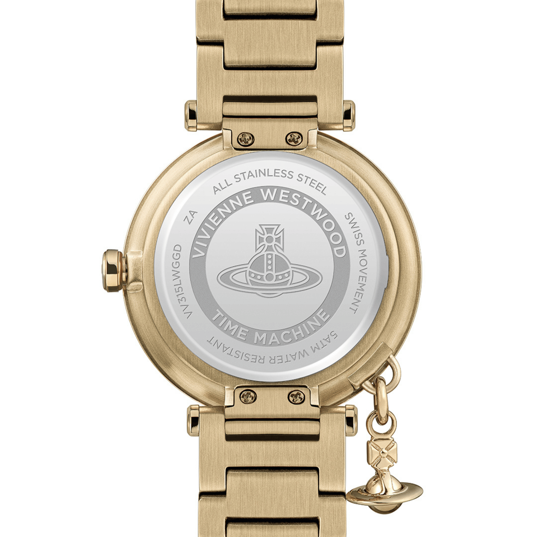 Womens Vivienne Westwood Gold Orb Logomania Bracelet Watch