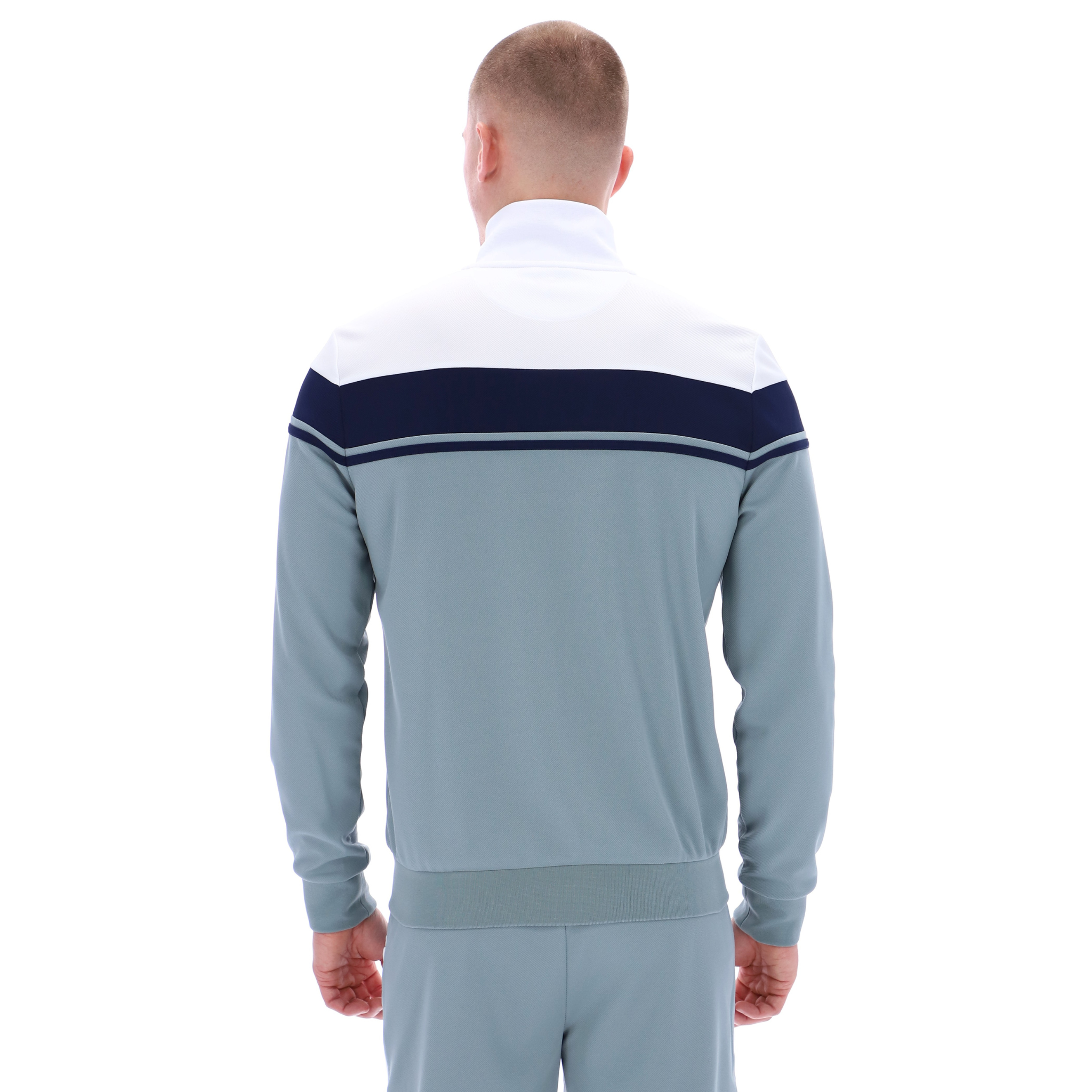 Mens Sergio Tacchini White/Maritime Blue/Lead Damarindo Track Top
