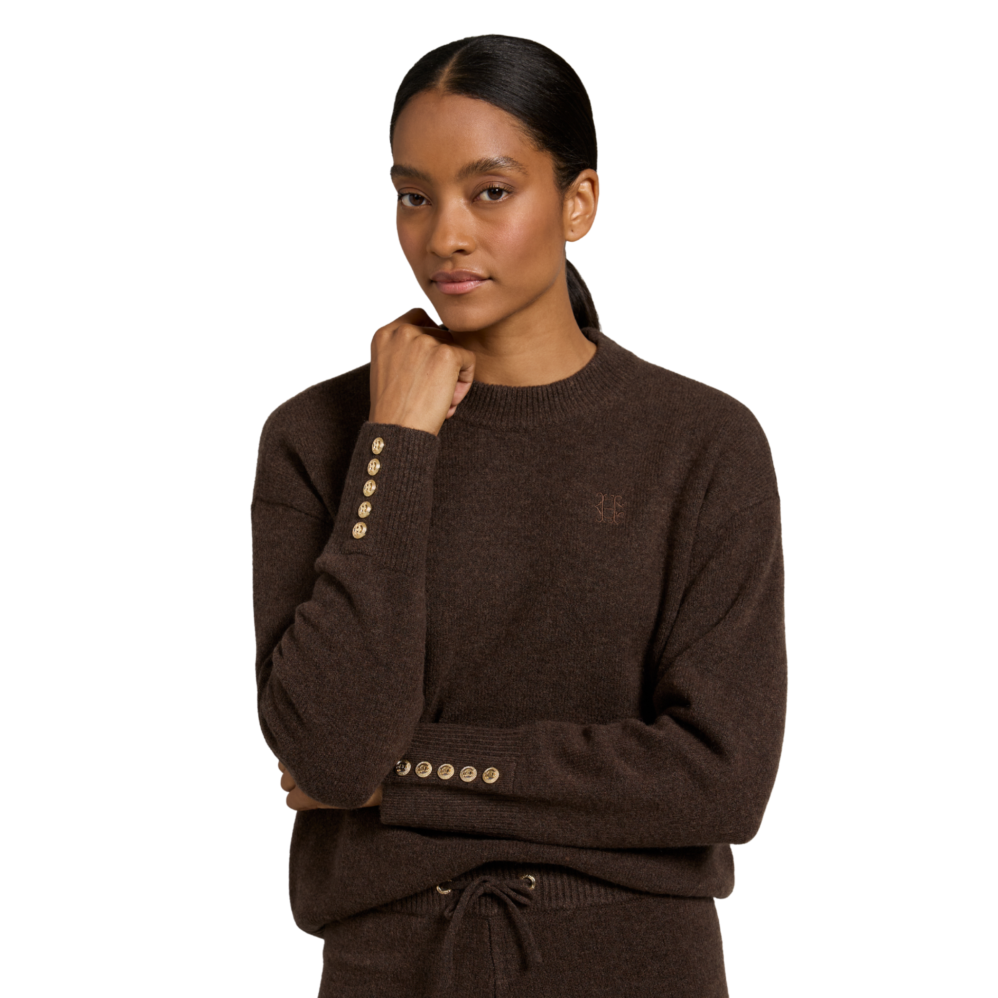 Womens Holland Cooper Chocolate Nina Crew Neck Knit Jumper