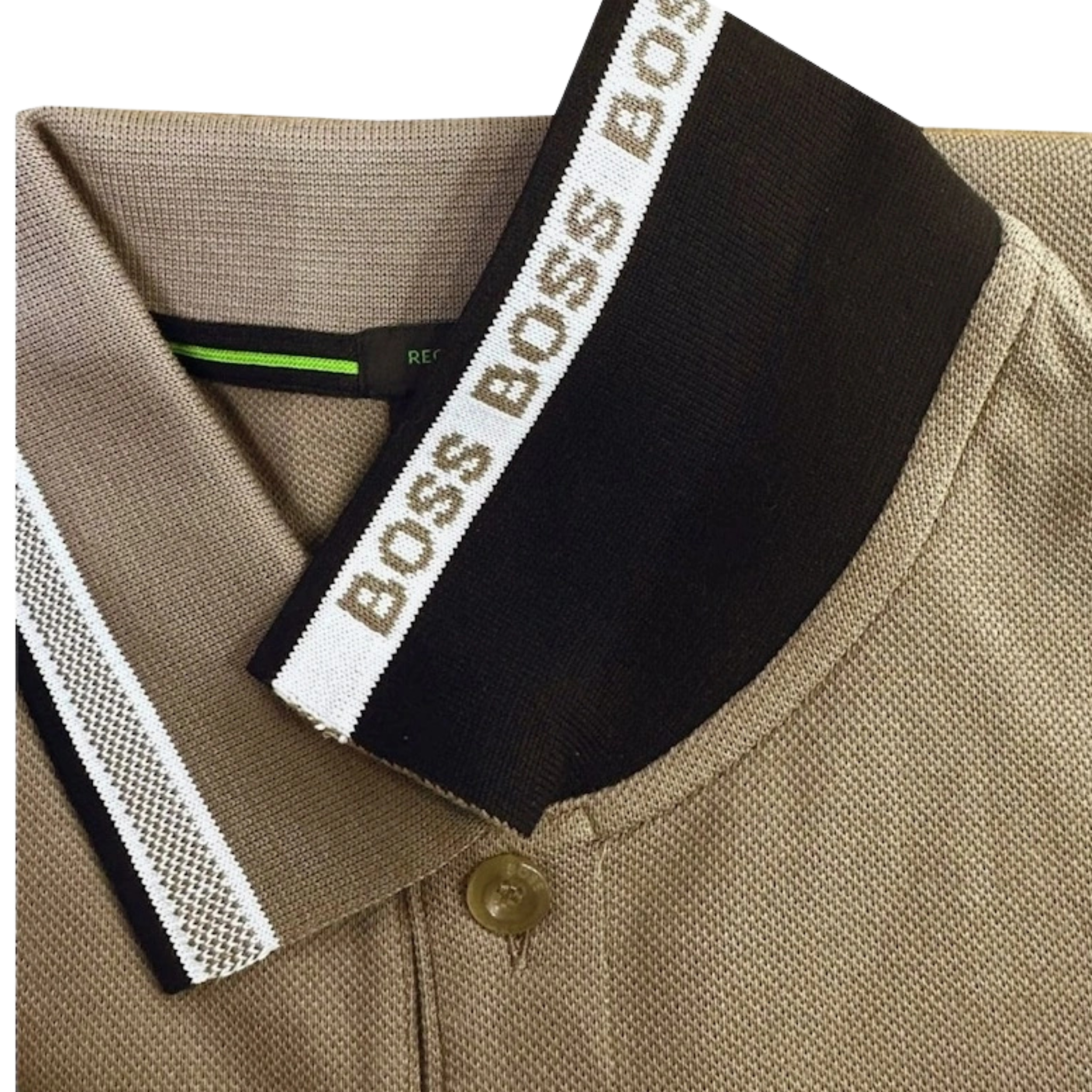 Mens BOSS Dark Beige Paddy Regular Fit S/s Polo
