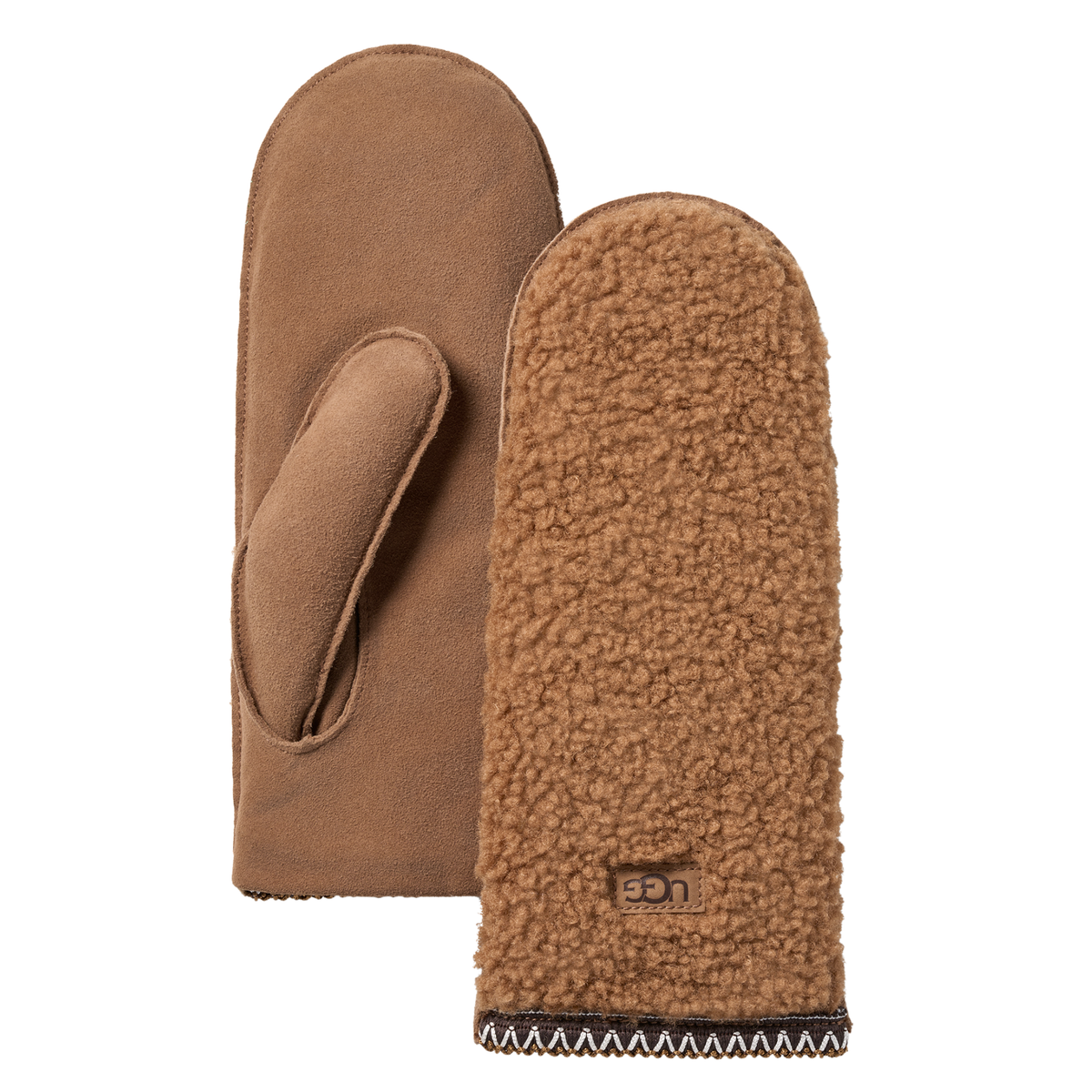Womens UGG Light Chestnut UGGBraid Mittens