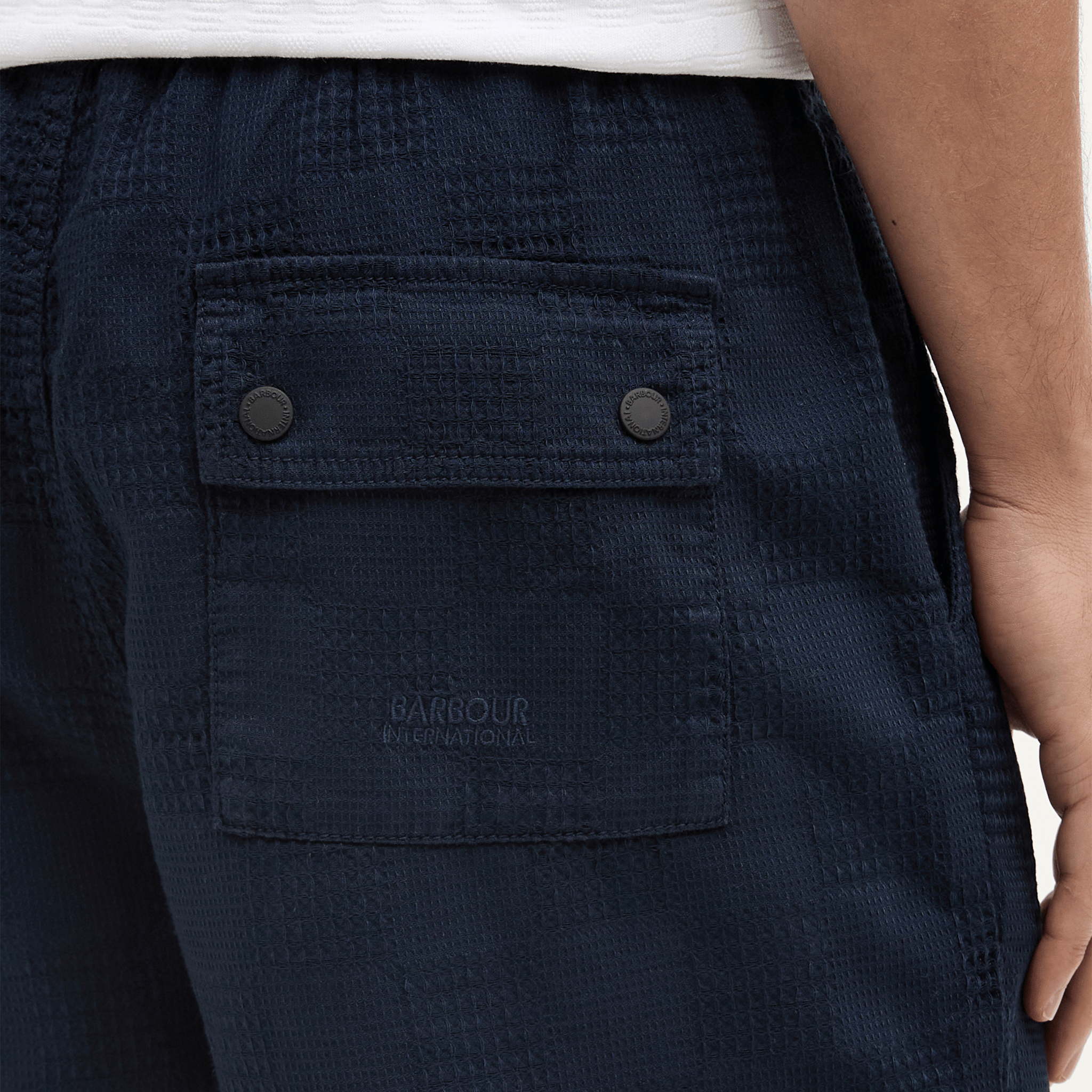 Mens Barbour International Navy Blackstreak Shorts