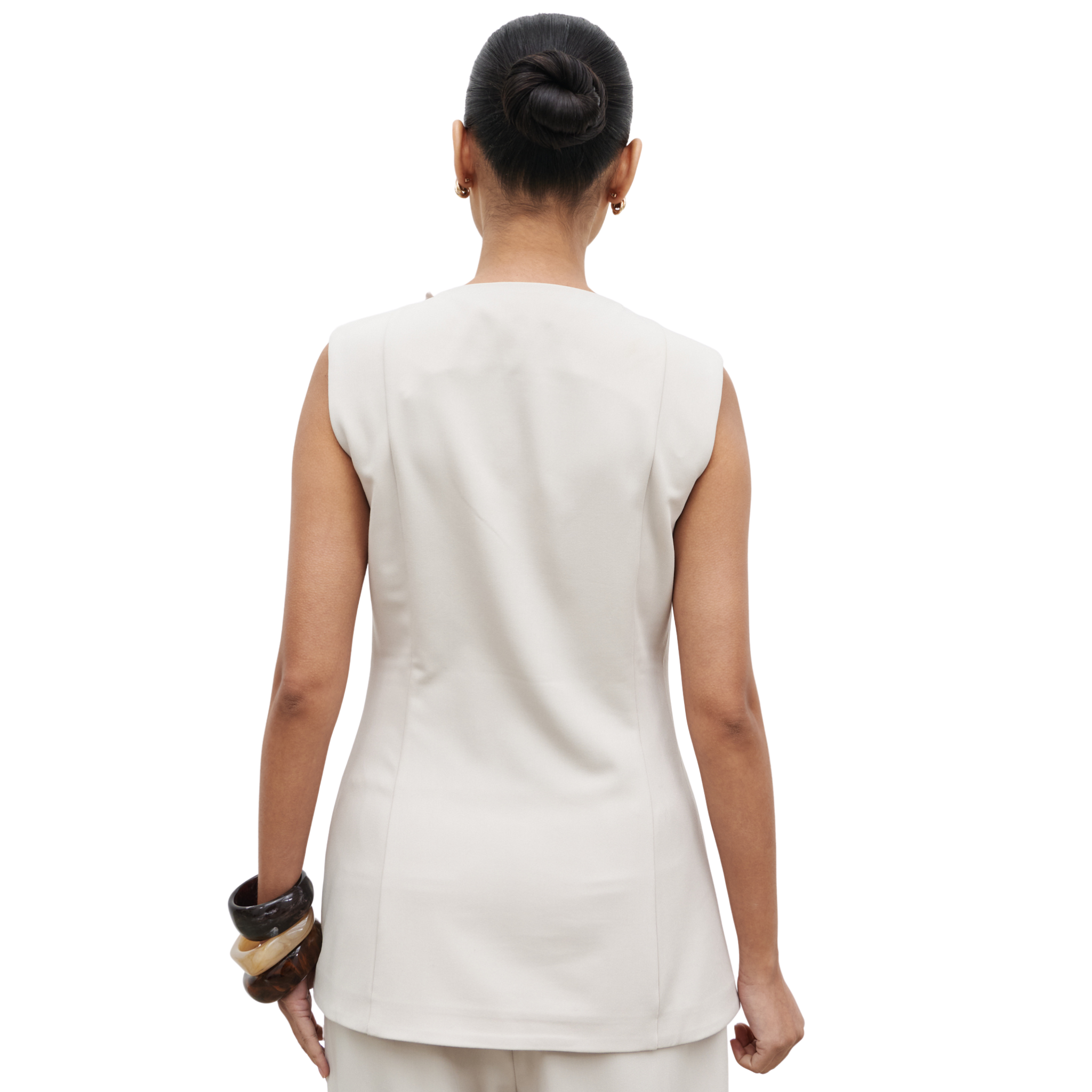 Womens Pretty Lavish Stone Brylee Asymmetric Button Waistcoat