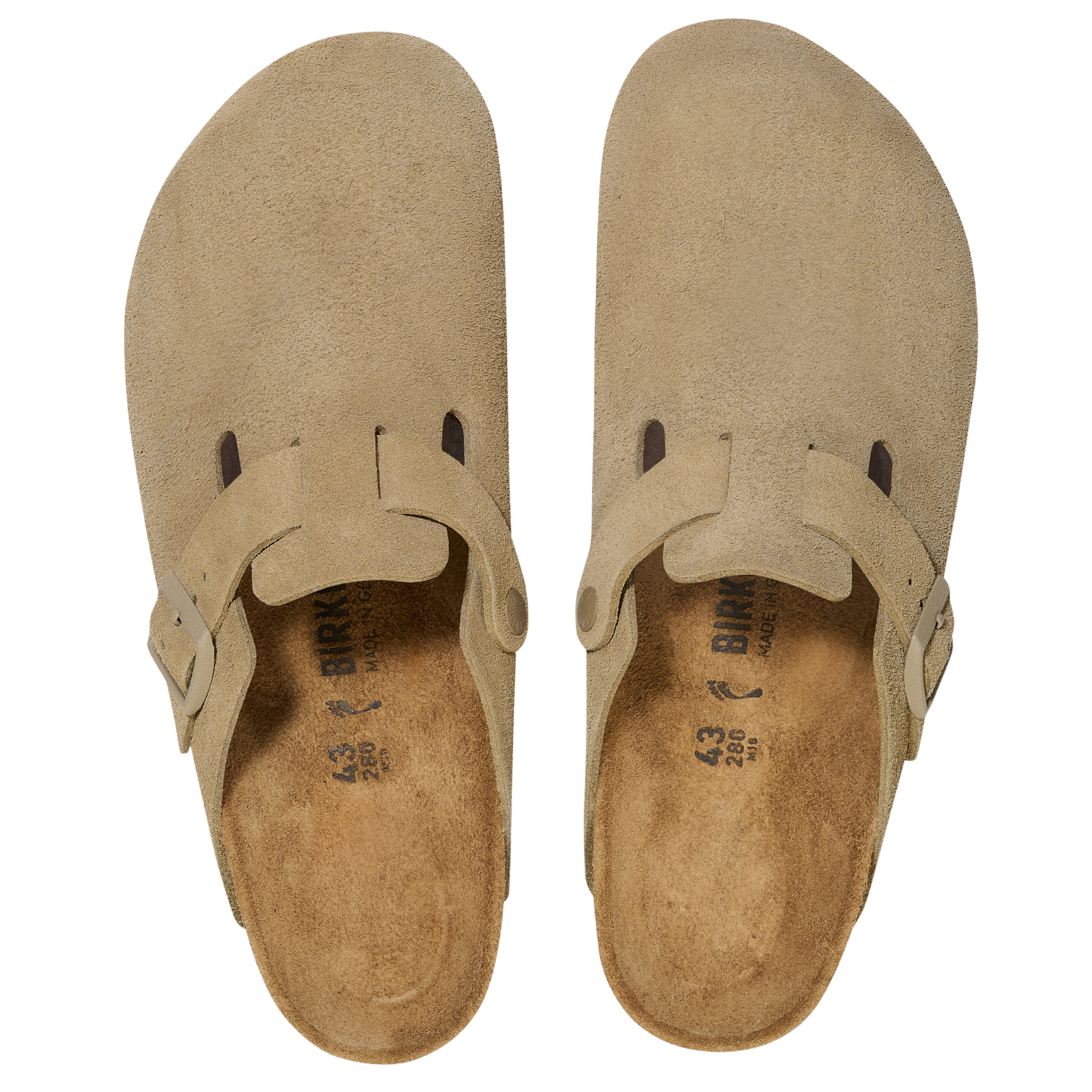 Mens Birkenstock Faded Khaki Boston Suede Clogs