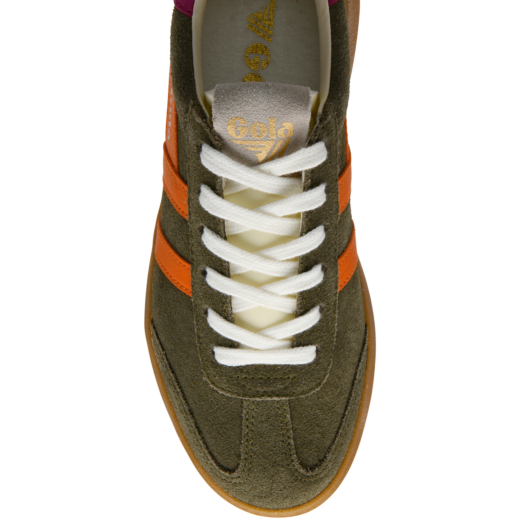 Womens Gola Khaki/Clementine/Fuchsia Athena Trainers