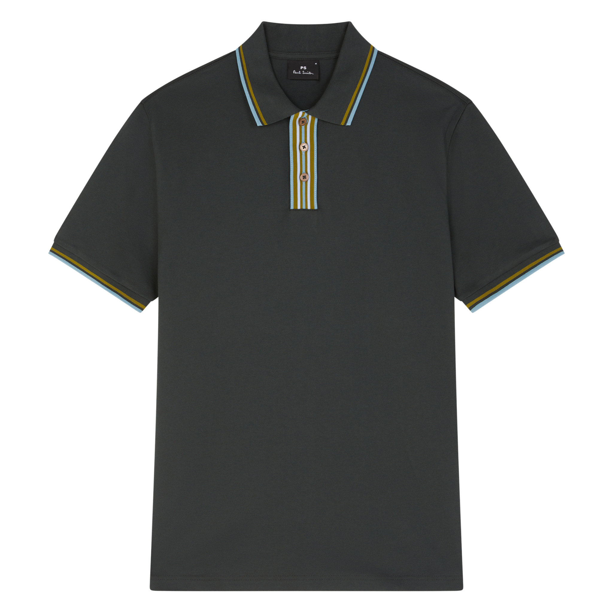 Mens Paul Smith Green Tipped Placket Reg Fit S/s Polo Shirt