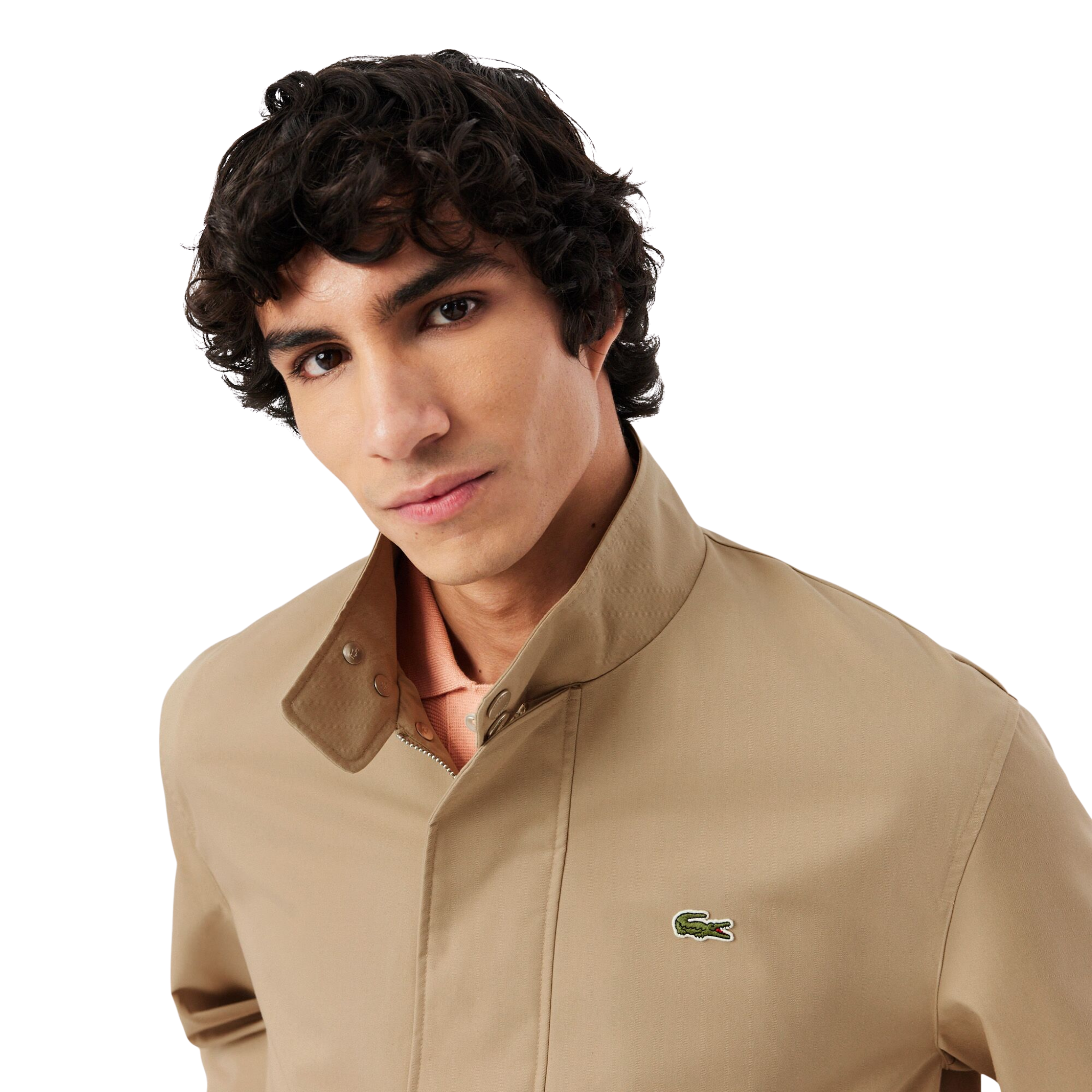 Mens Lacoste Viennese Water-Repellent Twill Harrington Jacket