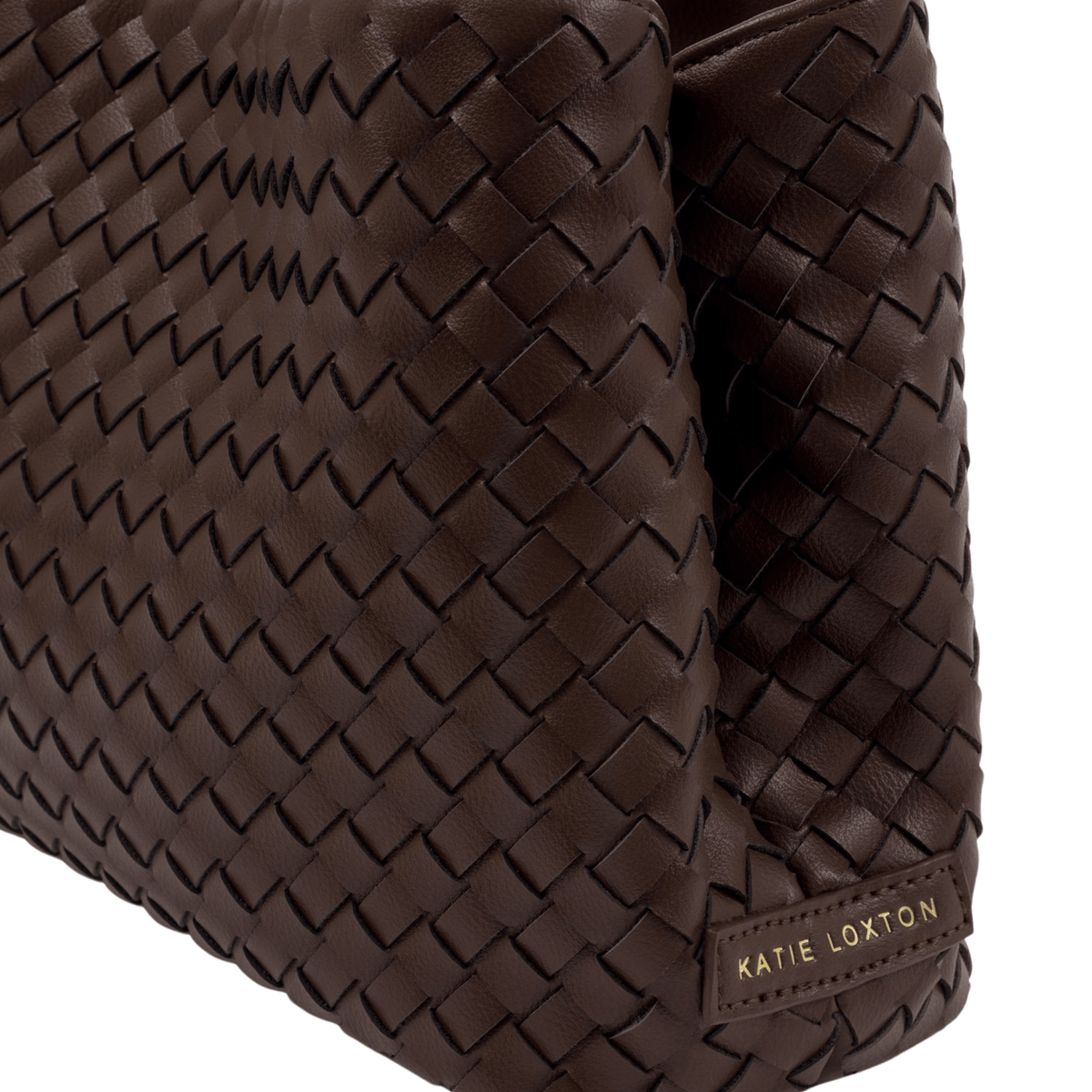Womens Katie Loxton Chocolate Nova Woven Top Handle Bag