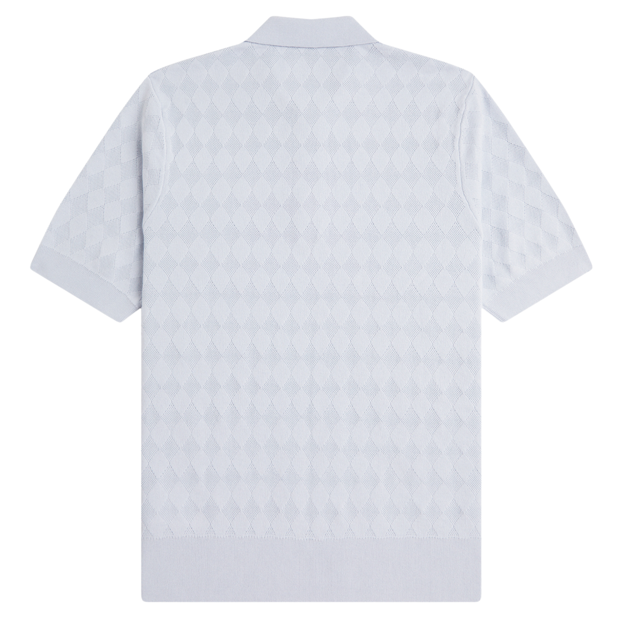 Mens Fred Perry Dusky Blue Pointelle Knitted S/s Polo
