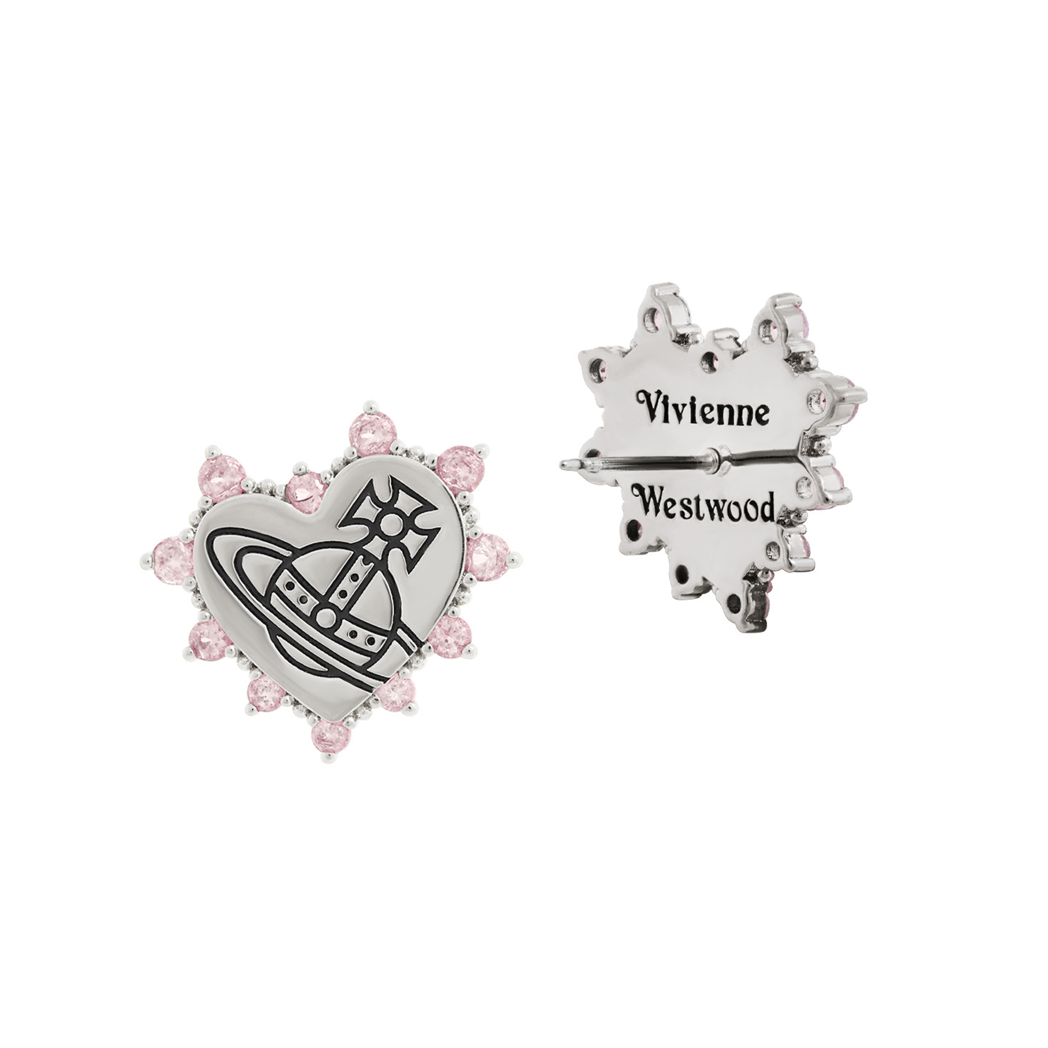 Vivienne Westwood Platinum/Pink CZ Soraya Earrings