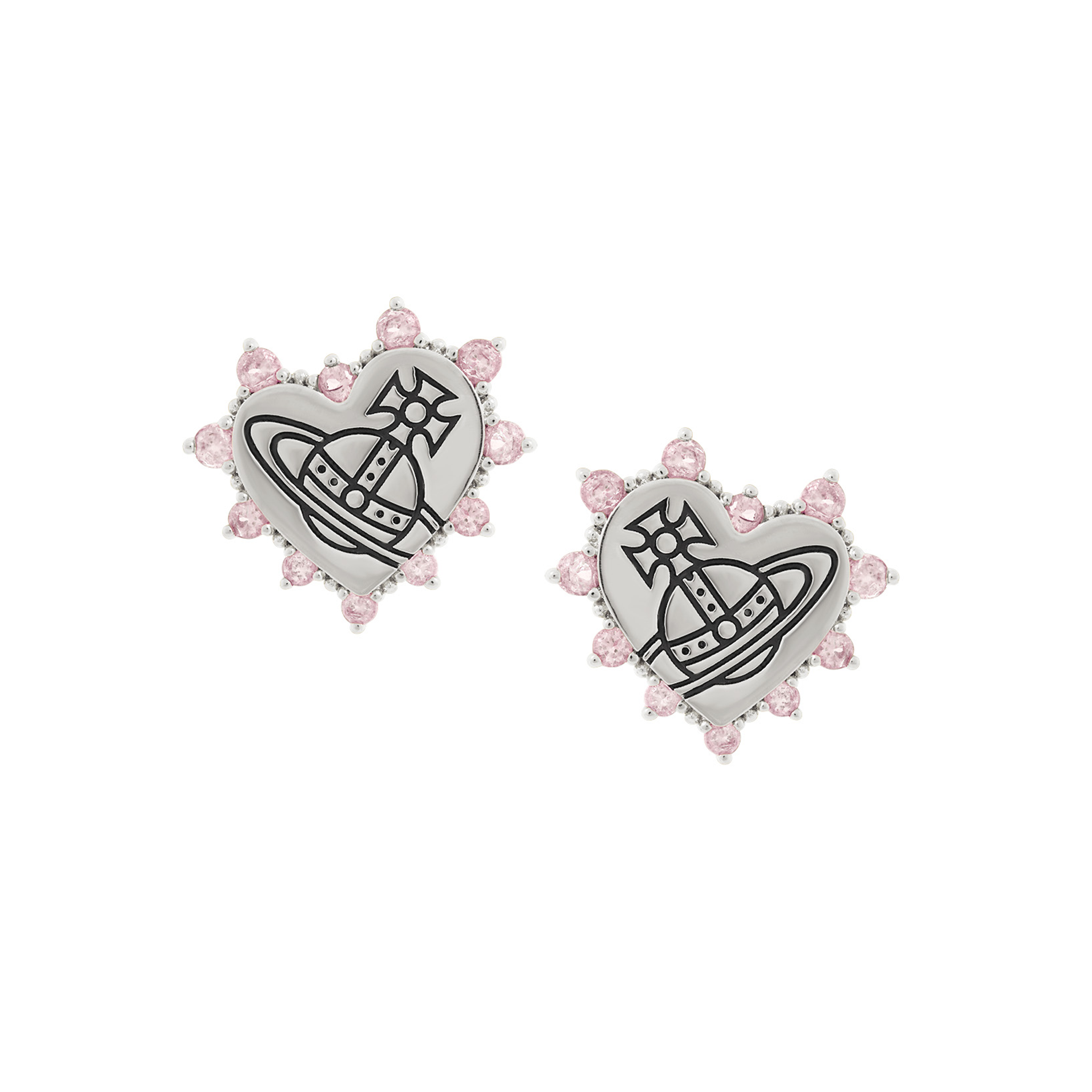 Vivienne Westwood Platinum/Pink CZ Soraya Earrings