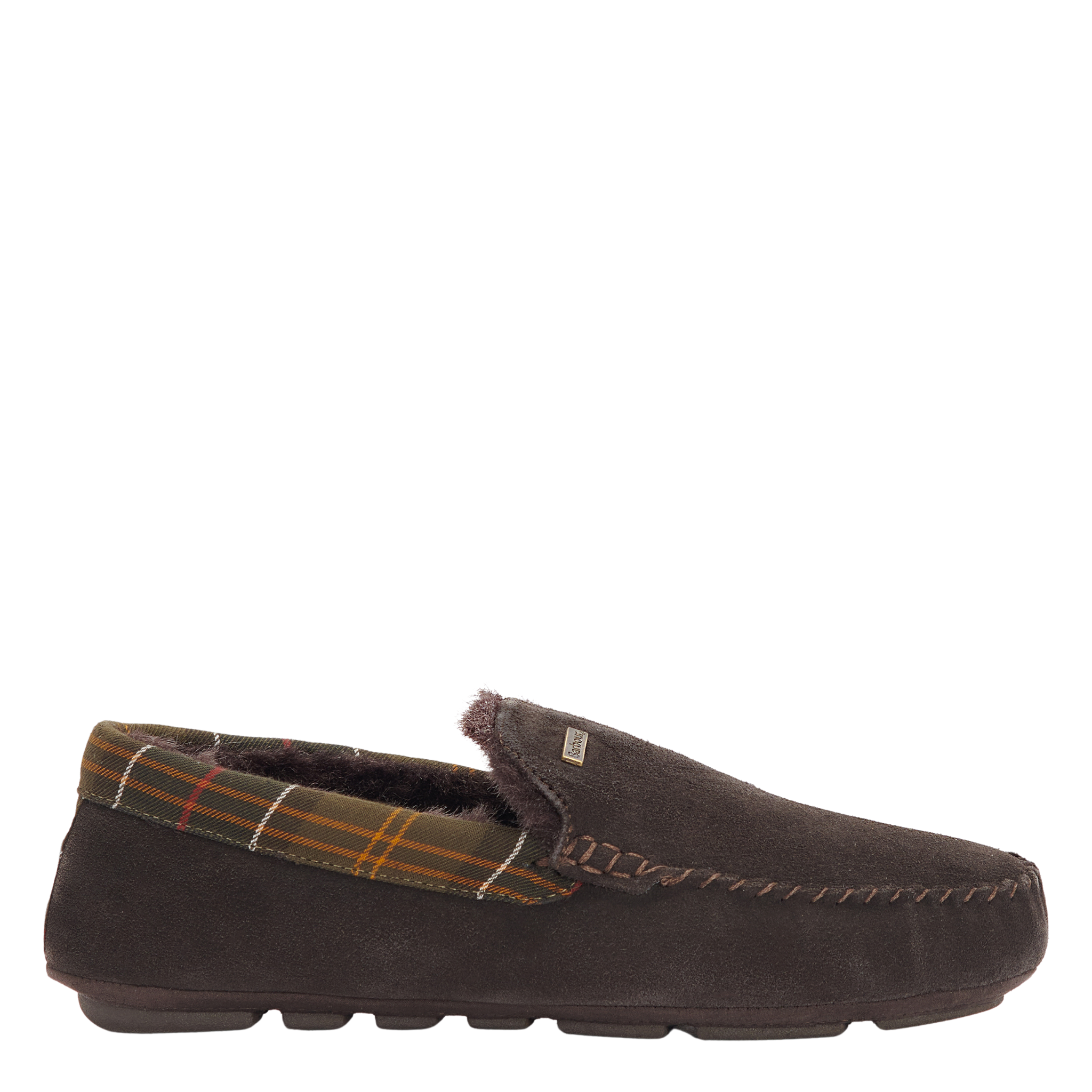 Mens Barbour Brown Suede Monty Slippers