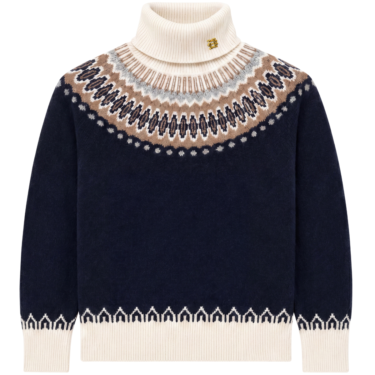 Womens Holland Cooper Ink Navy Fairisle Colorado Roll Neck Knit