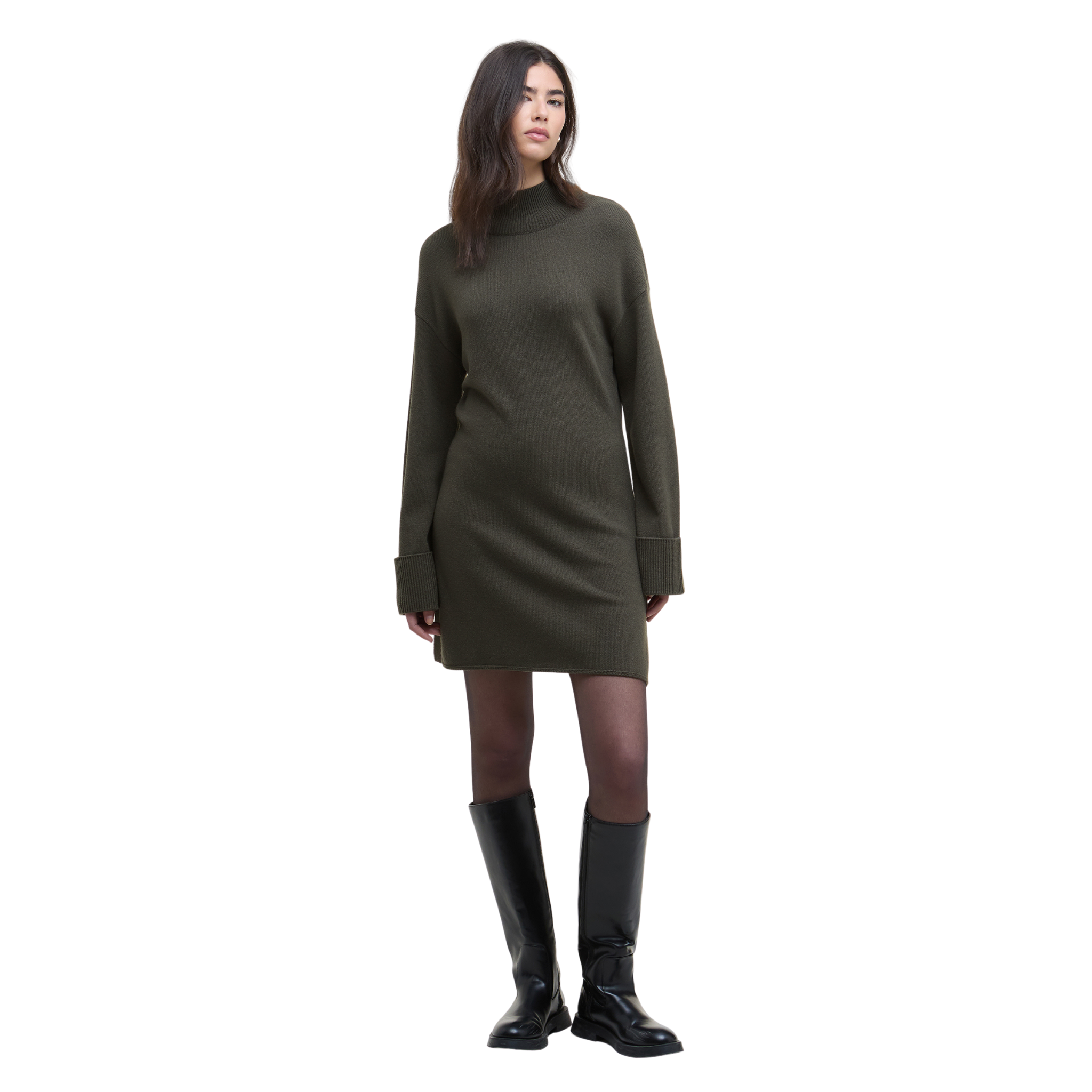 Womens Barbour International Dusty Khaki Lana Knit Mini Dress