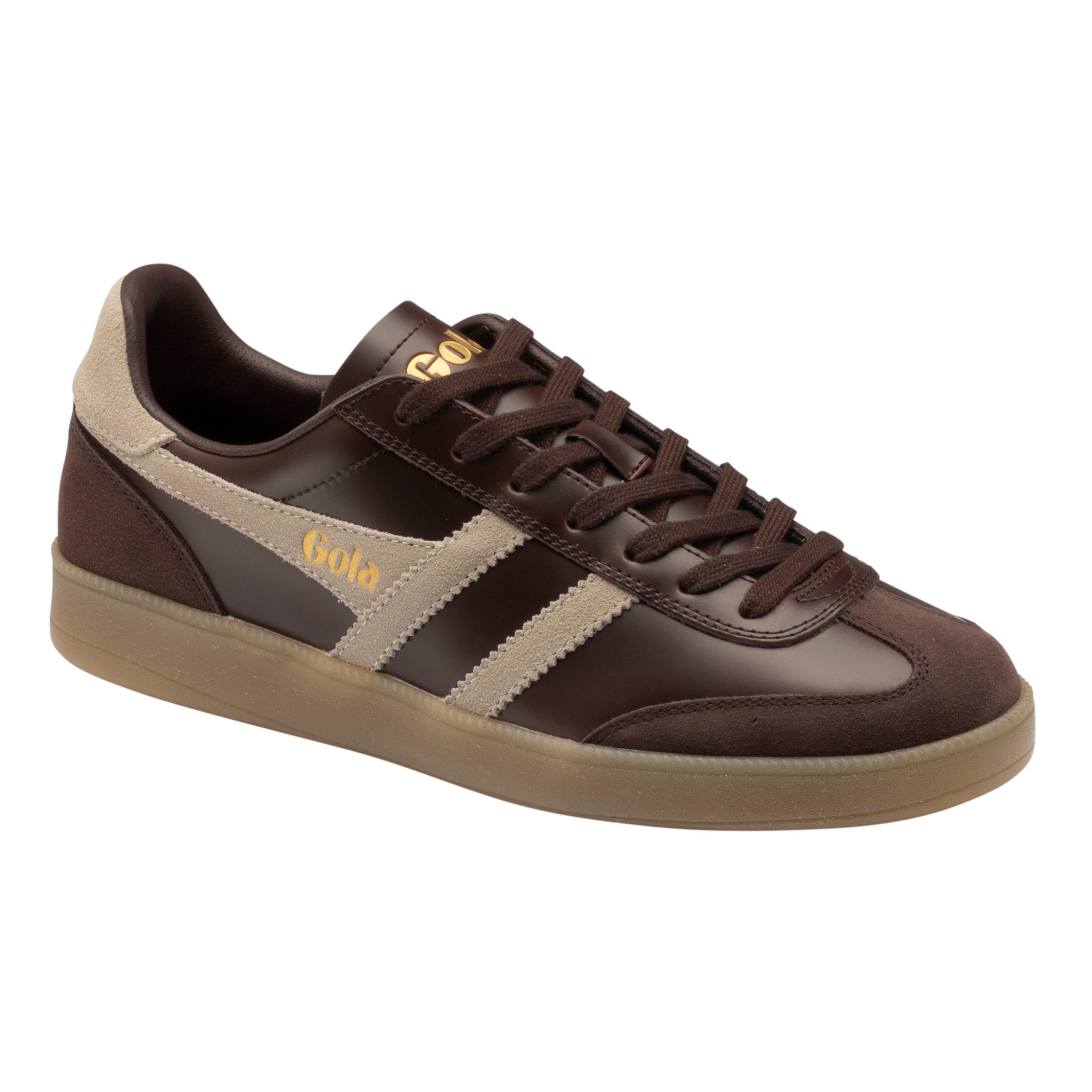 Mens Gola Dark Brown/Bone/Gum Viper Serra Trainers
