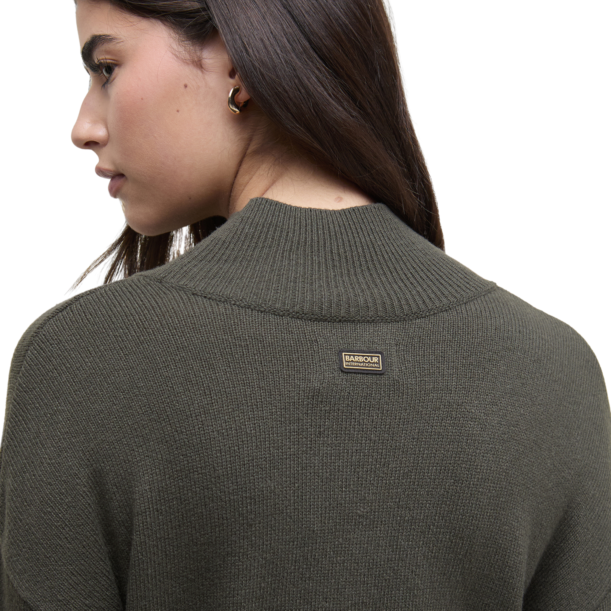 Womens Barbour International Dusty Khaki Lana Knit Mini Dress