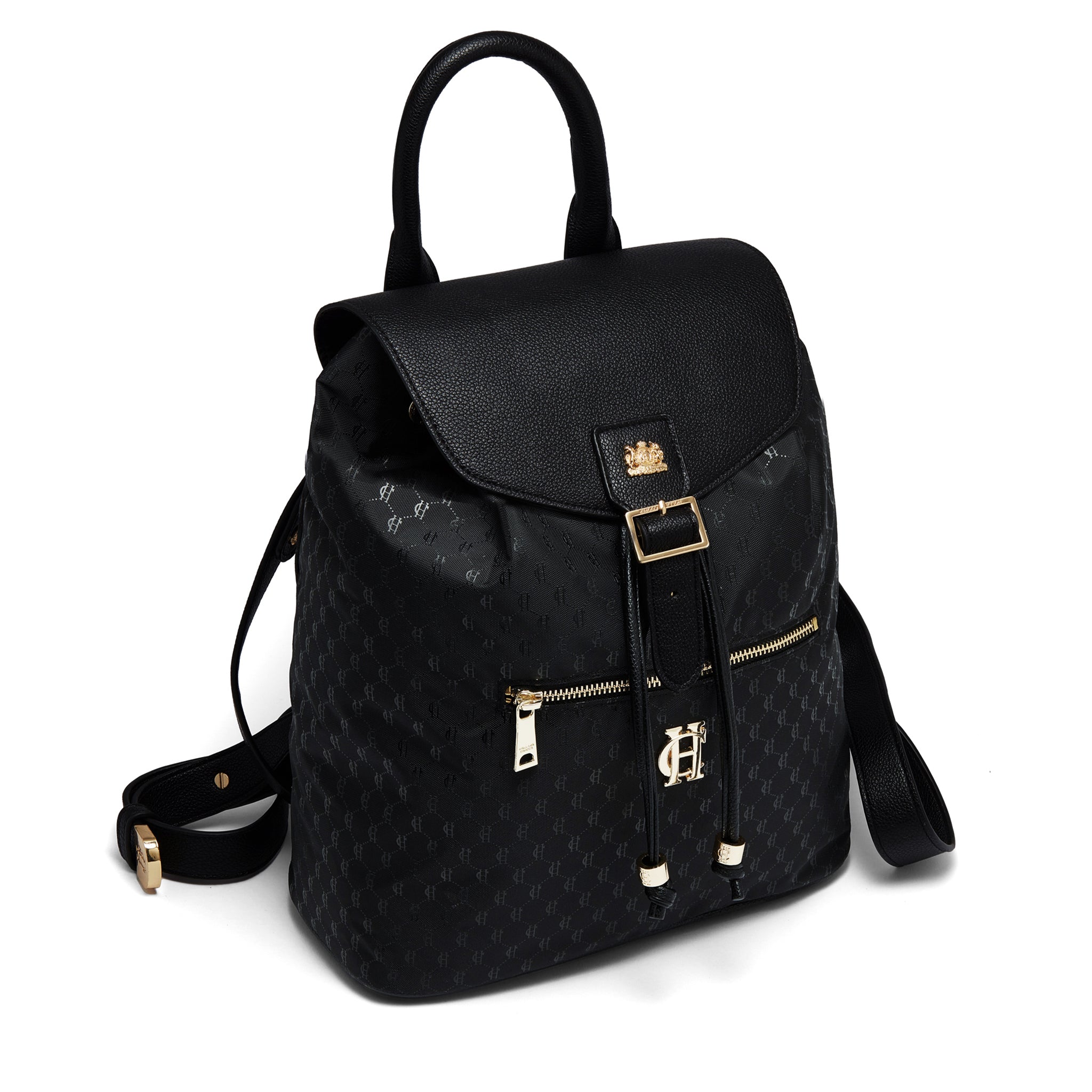 Womens Holland Cooper Black Regency Monogram Backpack
