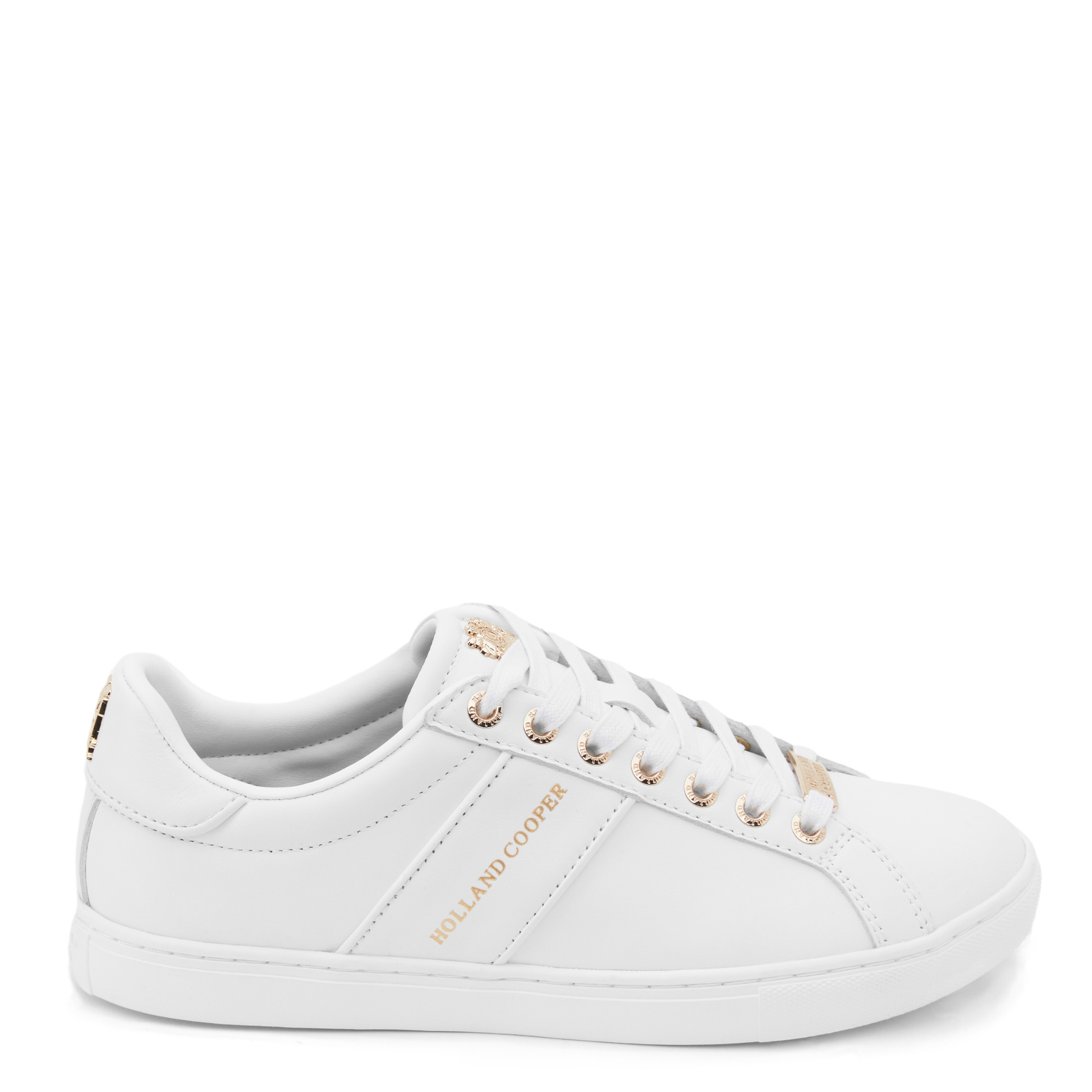 Womens Holland Cooper White Knightsbridge Court Trainers