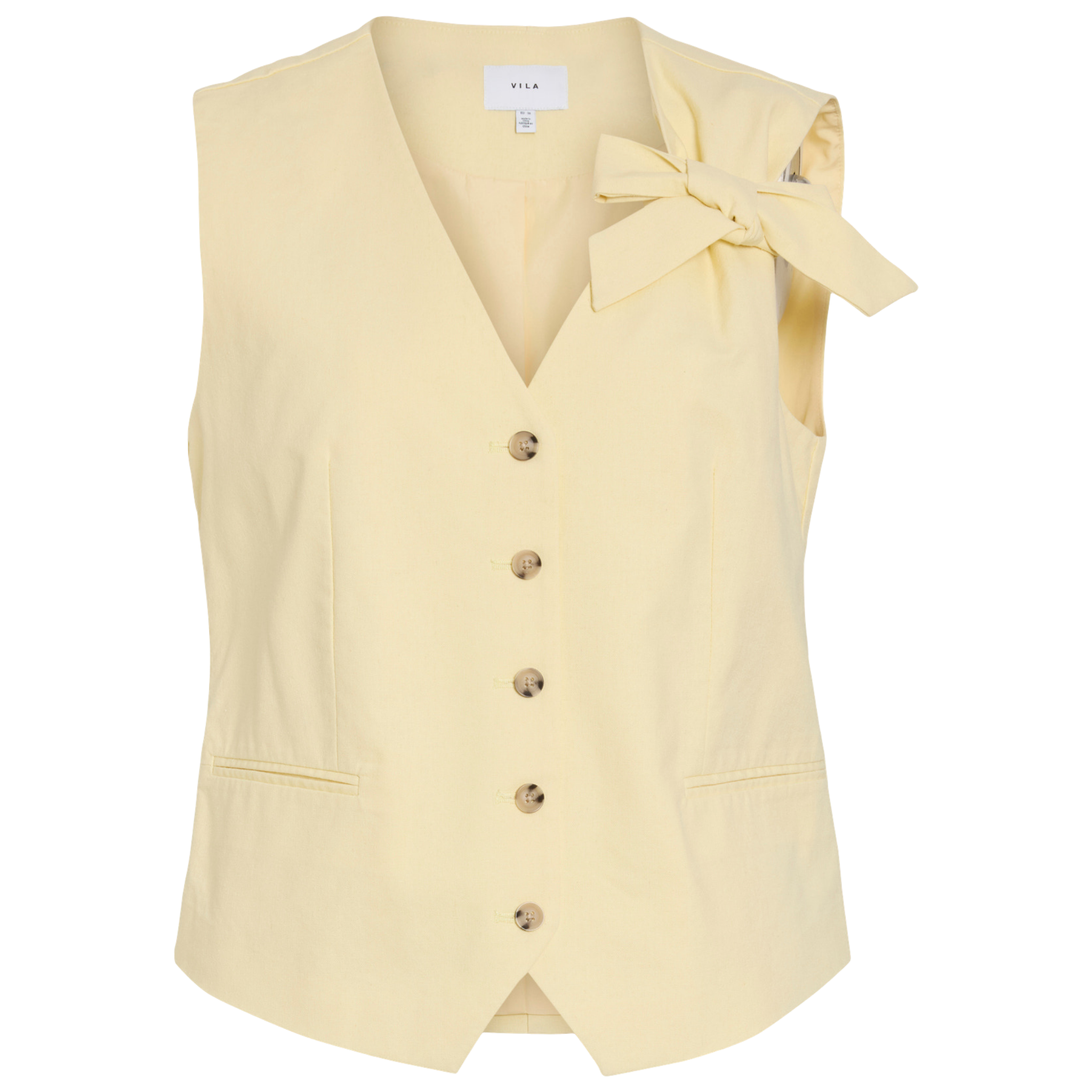 Womens Vila Pastel Yellow Vialara Waistcoat