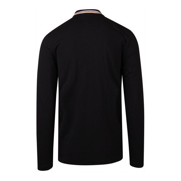 Mens BOSS Black Plisy L/s Polo Shirt