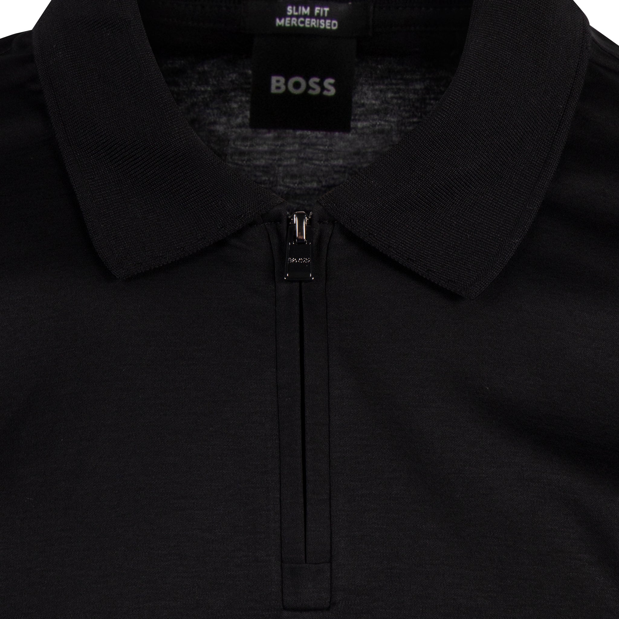 Mens BOSS Black H-Paras 17 Zip S/s Polo